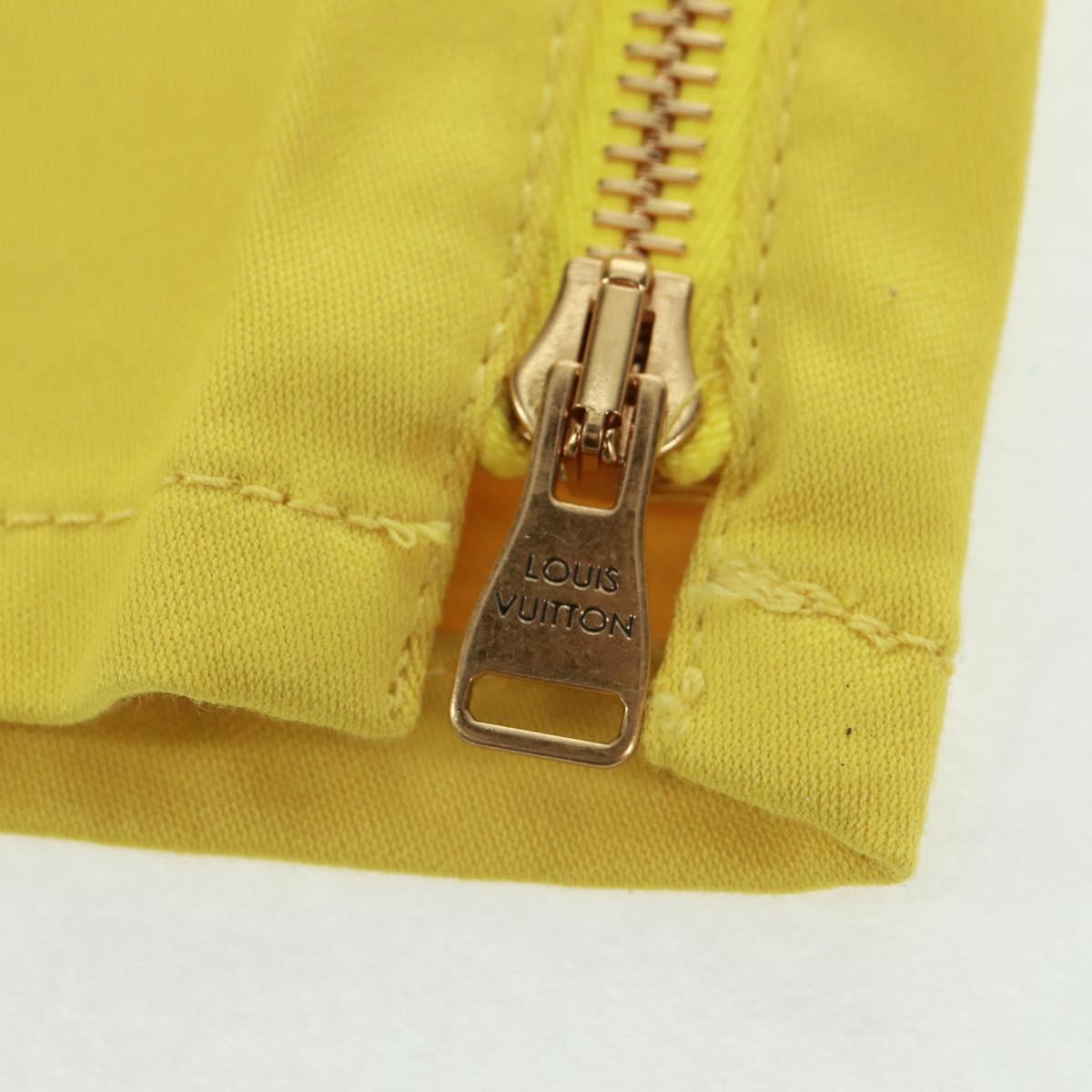 LOUIS VUITTON Side Zip Pants Cotton Yellow LV Auth 161790M