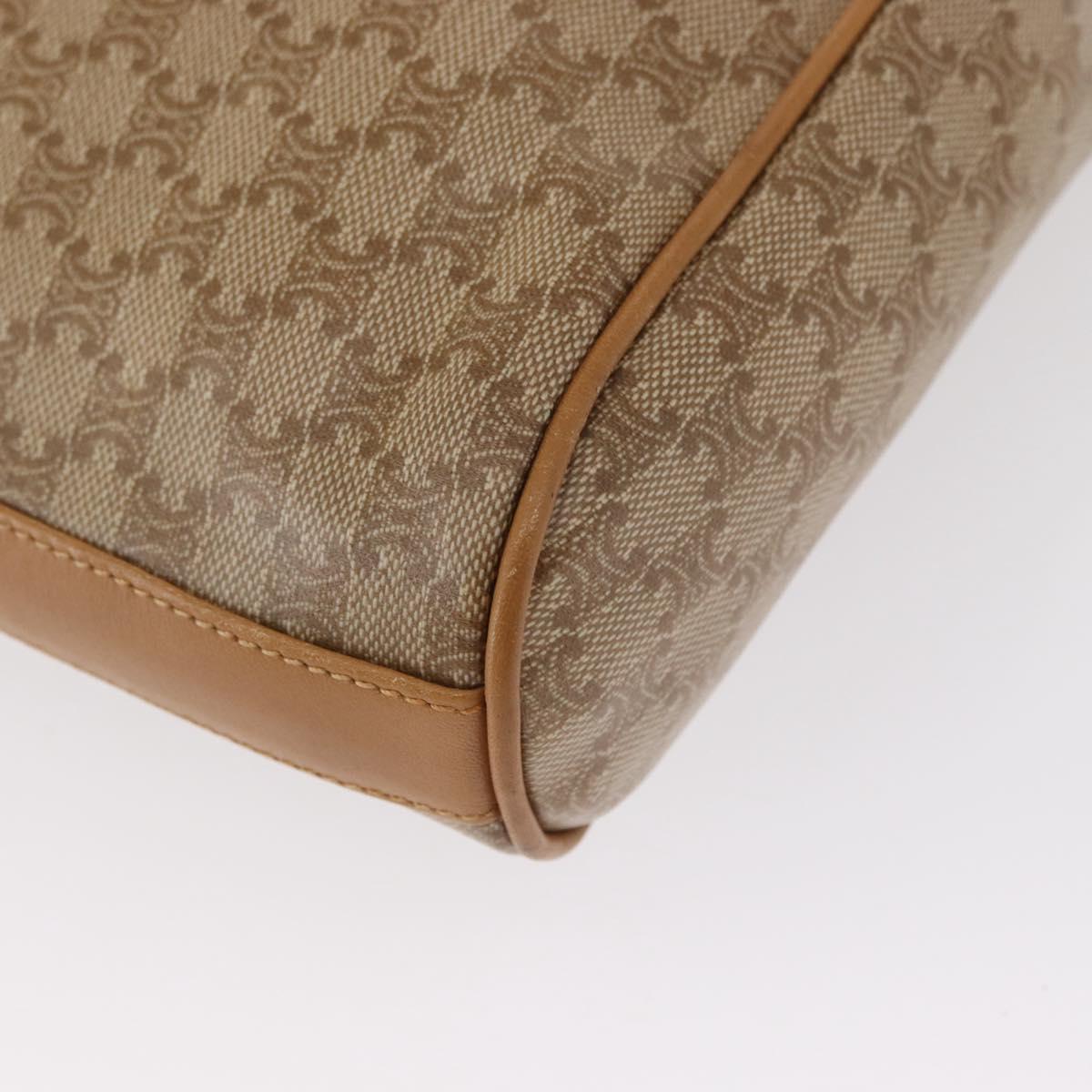CELINE Macadam Canvas Shoulder Bag PVC Beige Gold Auth 161796