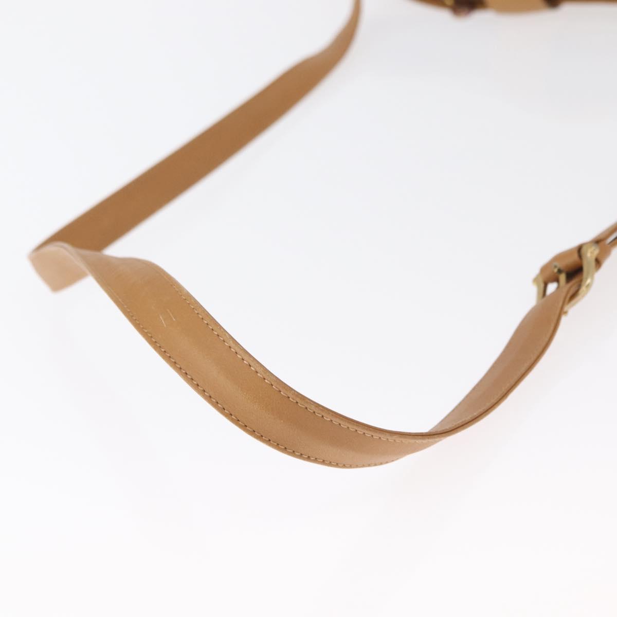 CELINE Macadam Canvas Shoulder Bag PVC Beige Gold Auth 161796