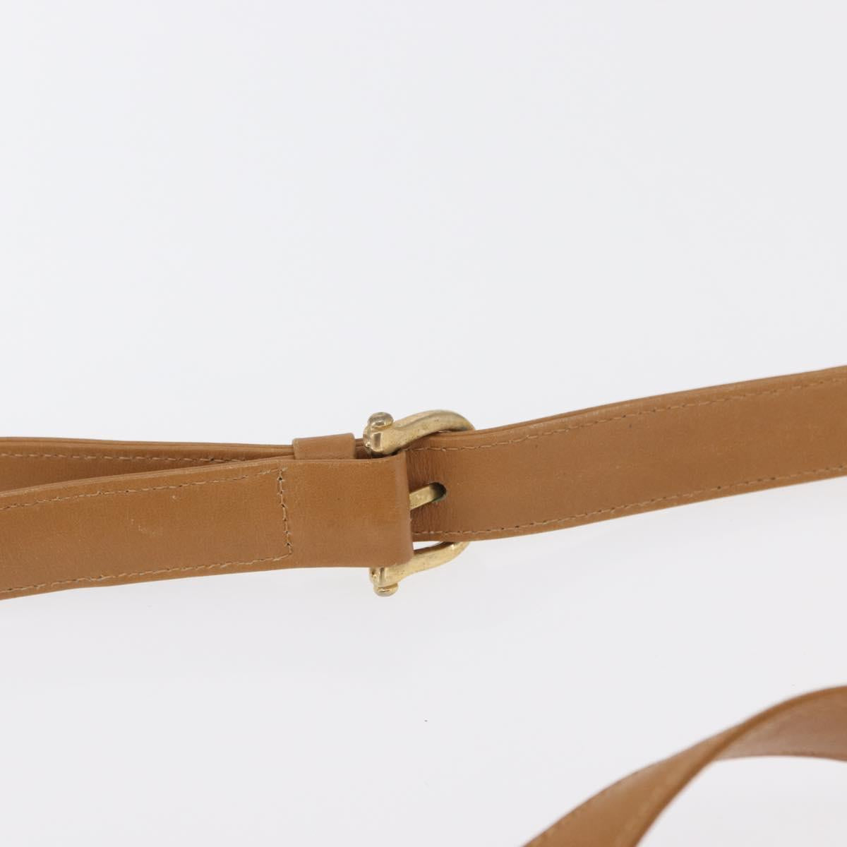 CELINE Macadam Canvas Shoulder Bag PVC Beige Gold Auth 161796