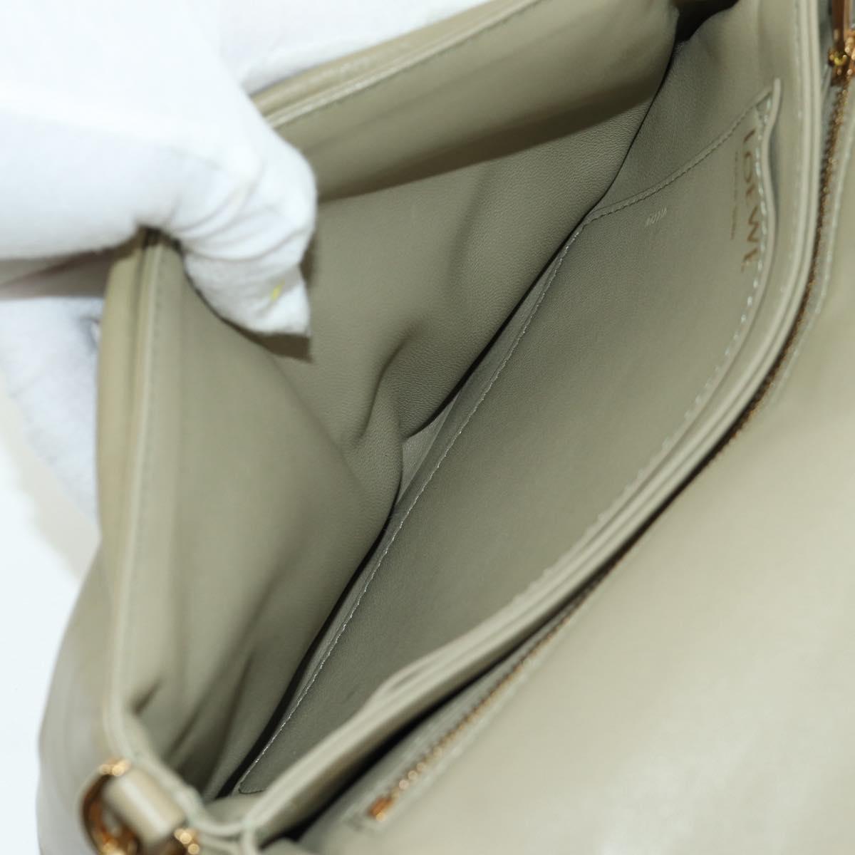 LOEWE Puffer Goya Bag Shoulder Bag Leather Green Gold Auth 161799SAM
