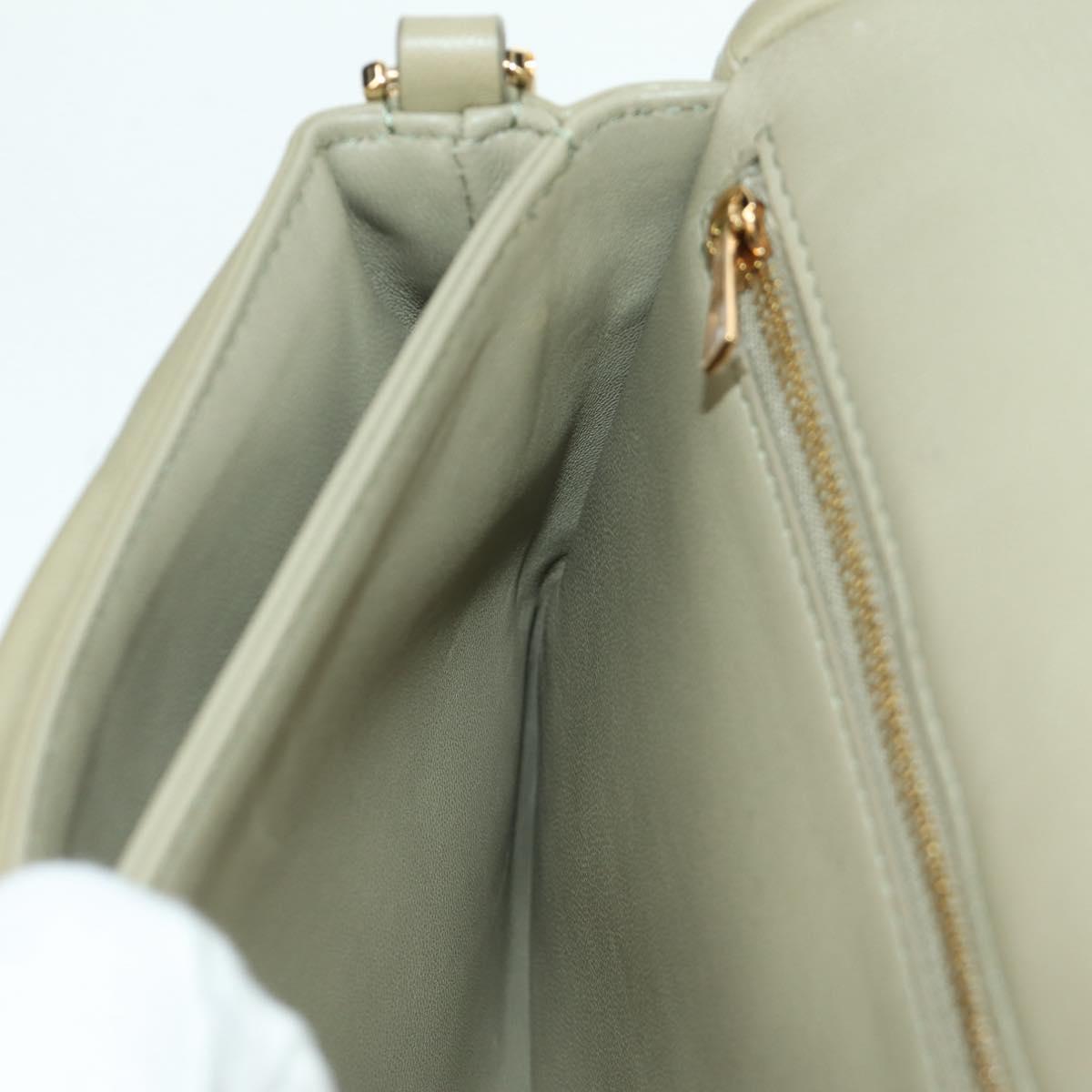 LOEWE Puffer Goya Bag Shoulder Bag Leather Green Gold Auth 161799SAM