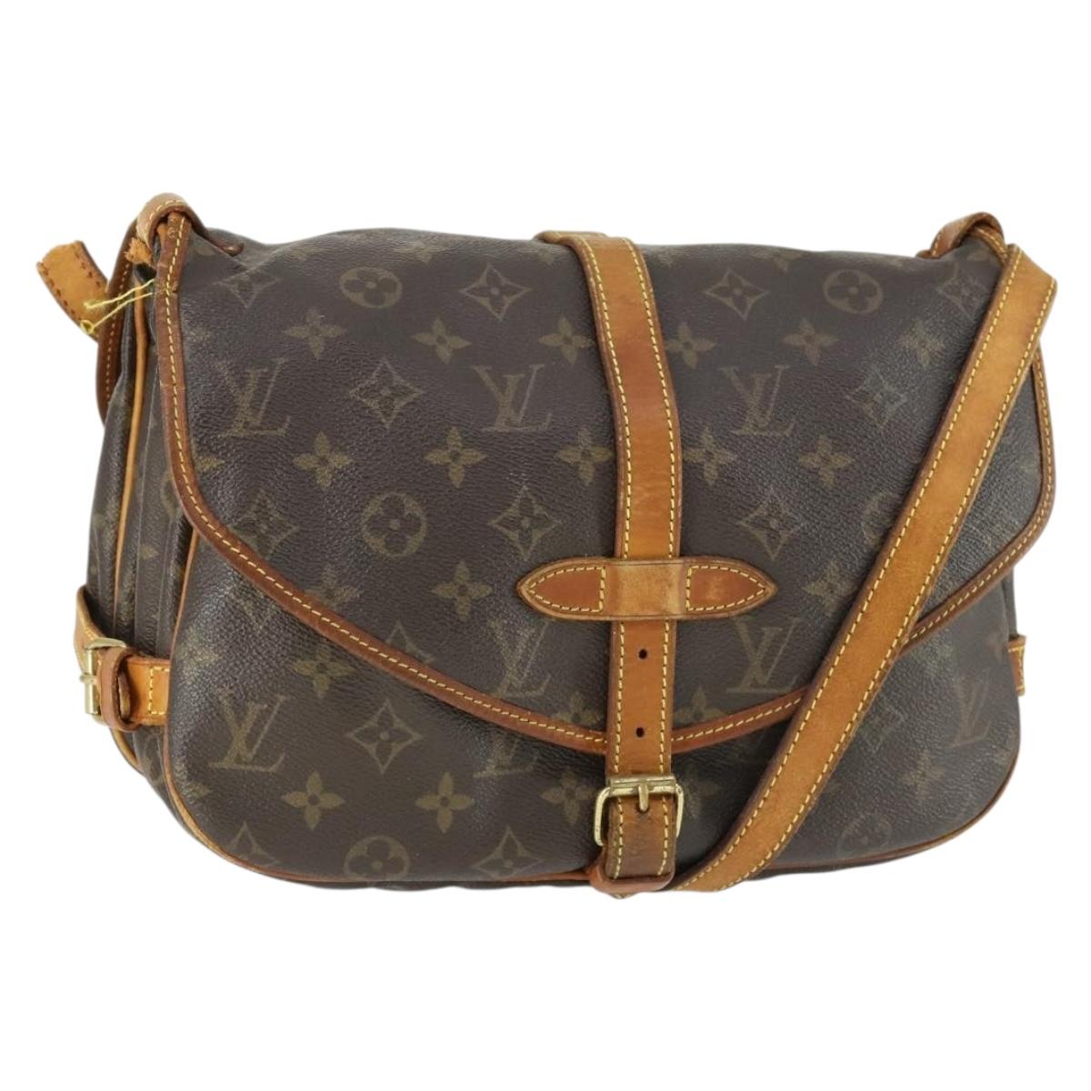 LOUIS VUITTON Monogram Saumur 30 Shoulder Bag M42256 LV Auth 161866