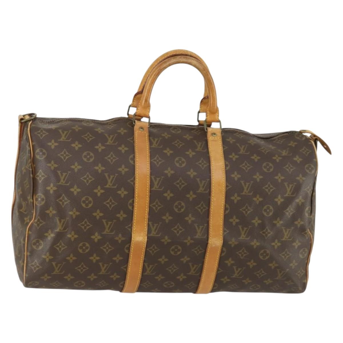 LOUIS VUITTON Monogram Keepall Bandouliere 50 Boston Bag M41416 LV Auth 161883