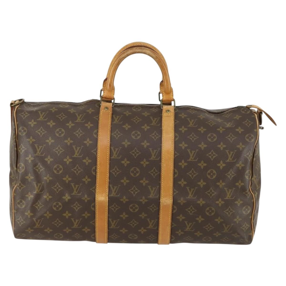 LOUIS VUITTON Monogram Keepall Bandouliere 50 Boston Bag M41416 LV Auth 161883