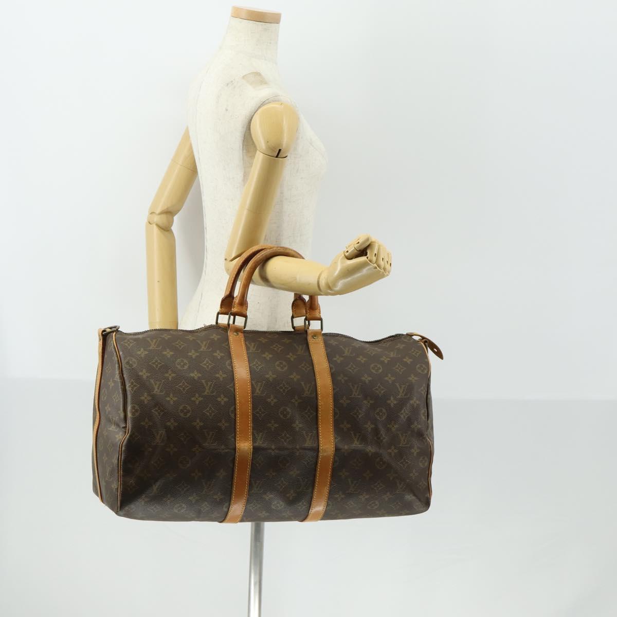 LOUIS VUITTON Monogram Keepall Bandouliere 50 Boston Bag M41416 LV Auth 161883