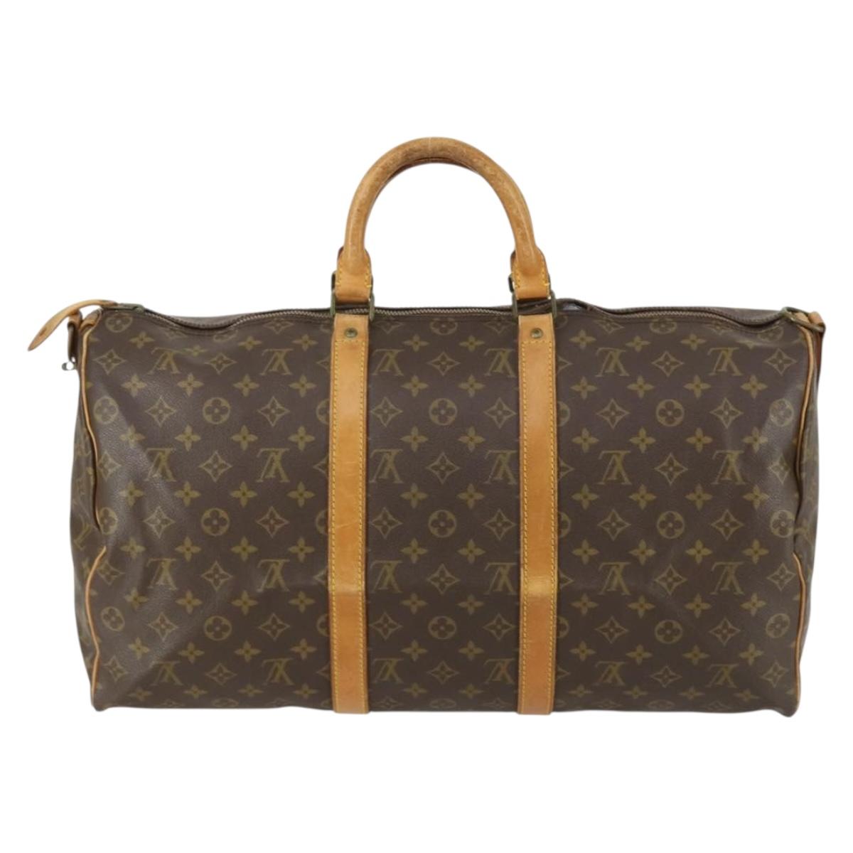 LOUIS VUITTON Monogram Keepall Bandouliere 50 Boston Bag M41416 LV Auth 161883