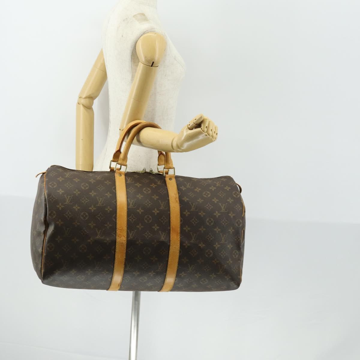 LOUIS VUITTON Monogram Keepall 50 Boston Bag M41426 LV Auth 161884
