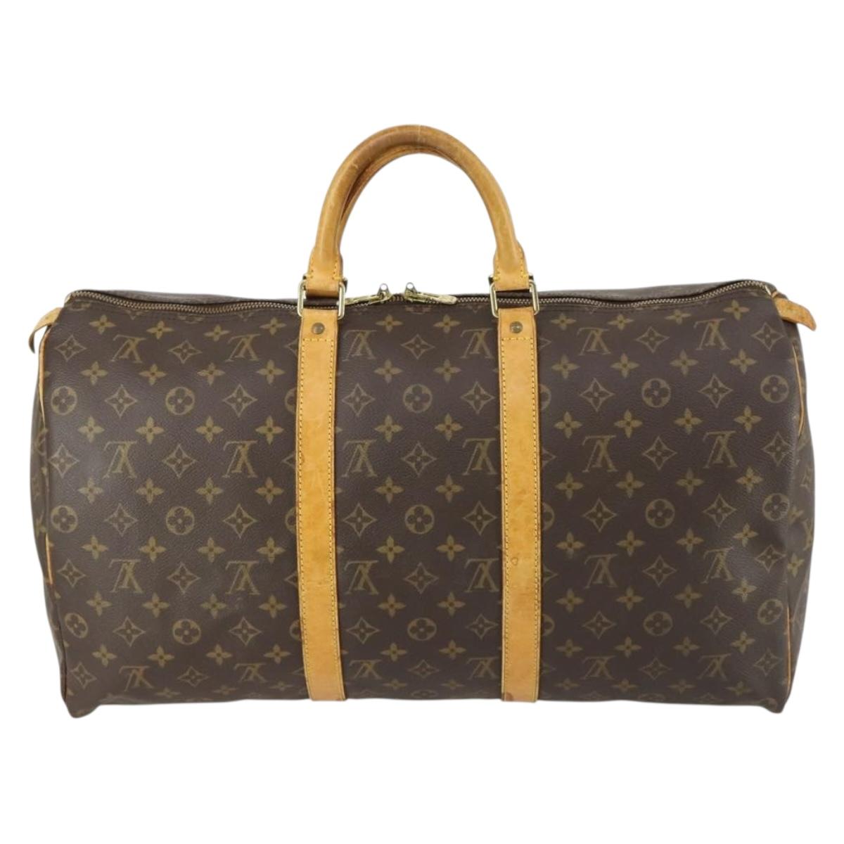 LOUIS VUITTON Monogram Keepall 50 Boston Bag M41426 LV Auth 161884