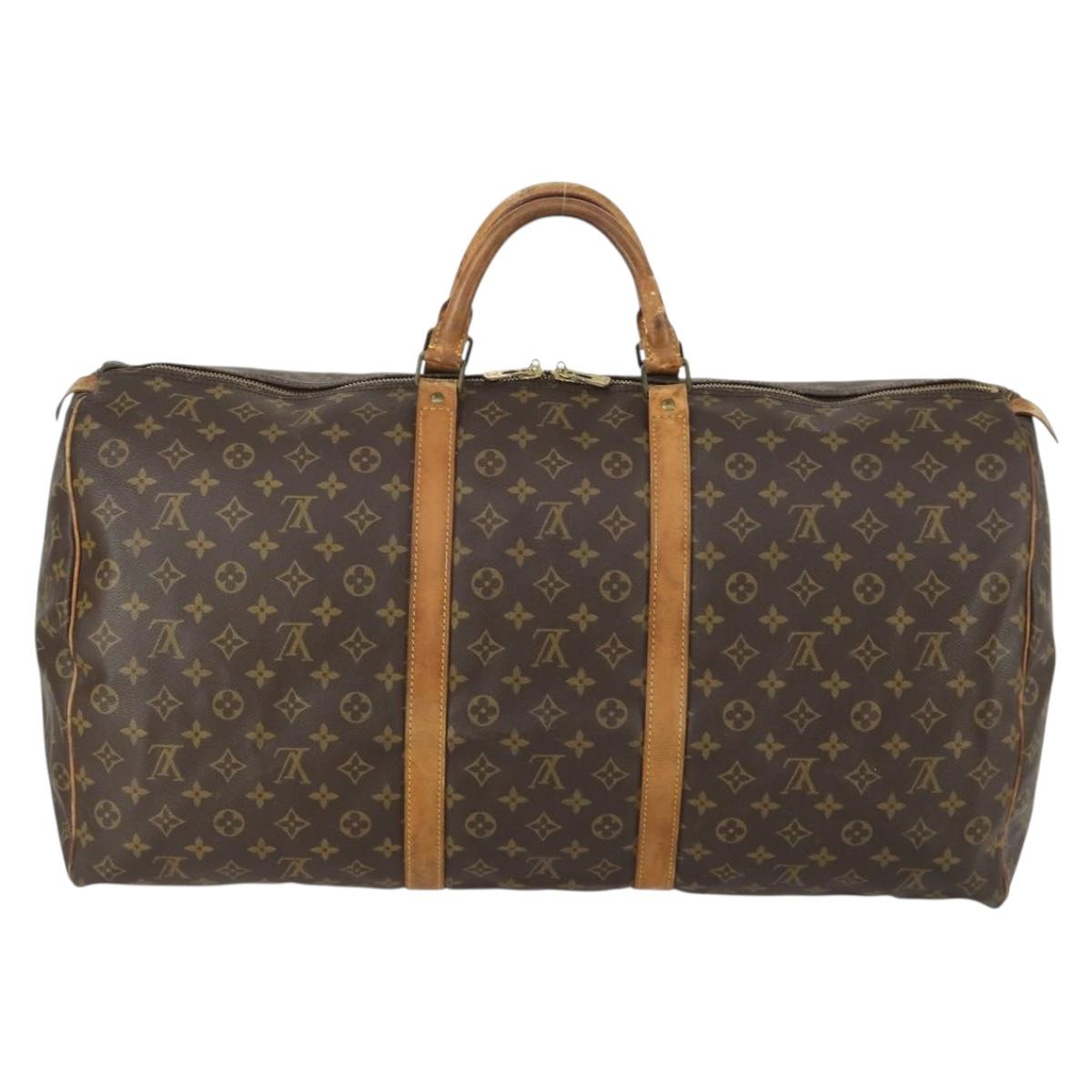 LOUIS VUITTON Monogram Keepall 60 Boston Bag M41422 LV Auth 161886