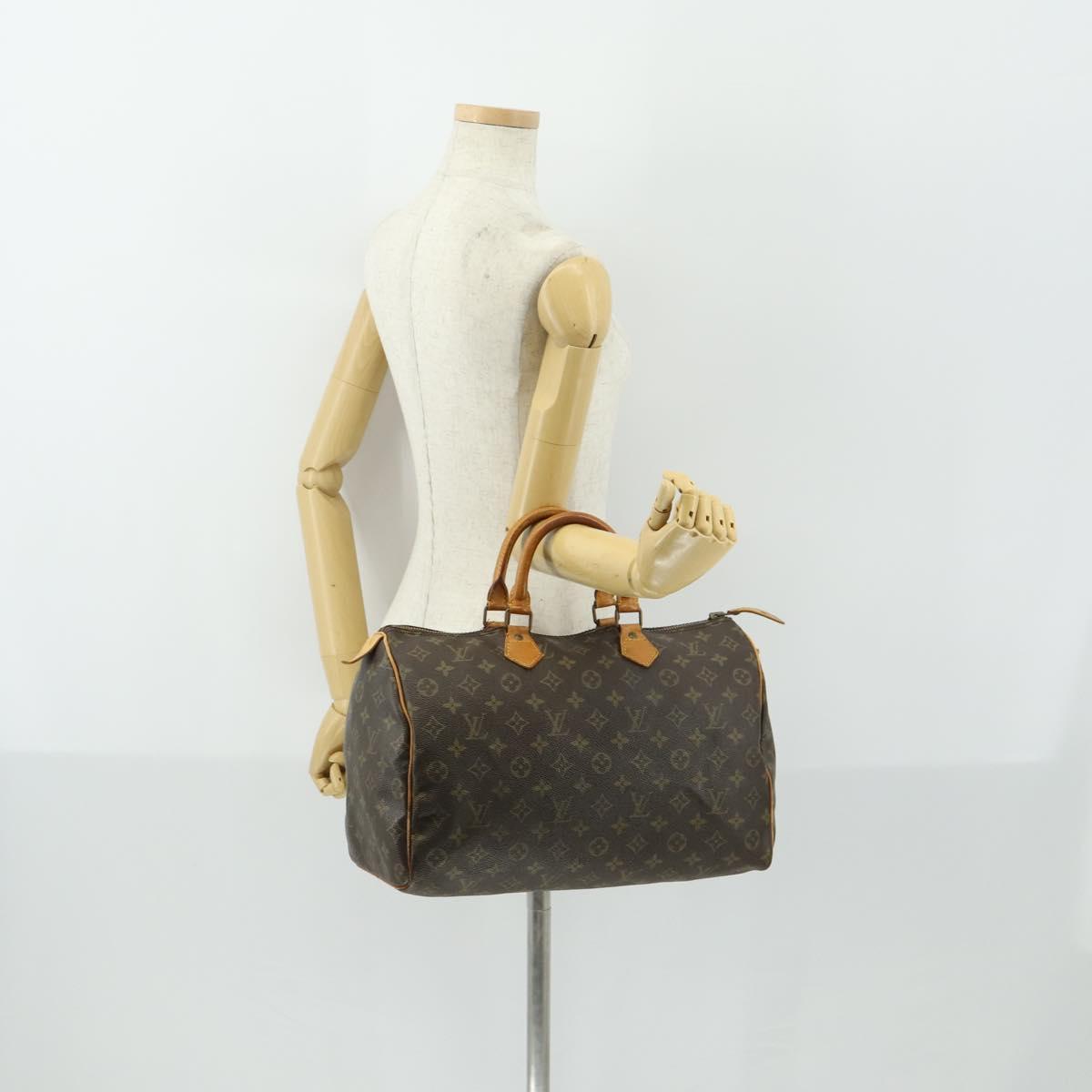 LOUIS VUITTON Monogram Speedy 35 Hand Bag M41524 LV Auth 161894