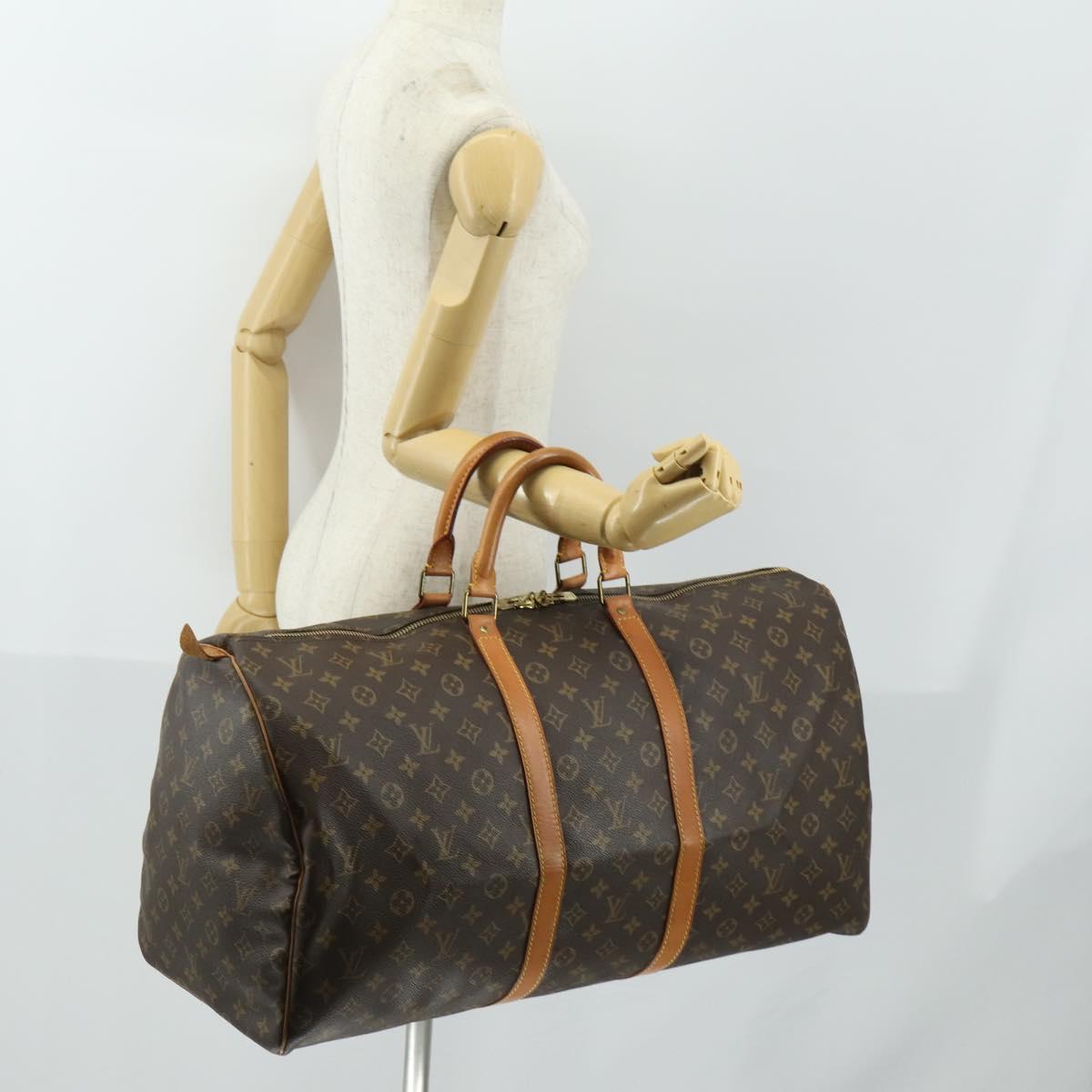LOUIS VUITTON Monogram Keepall 55 Boston Bag M41424 LV Auth 161974