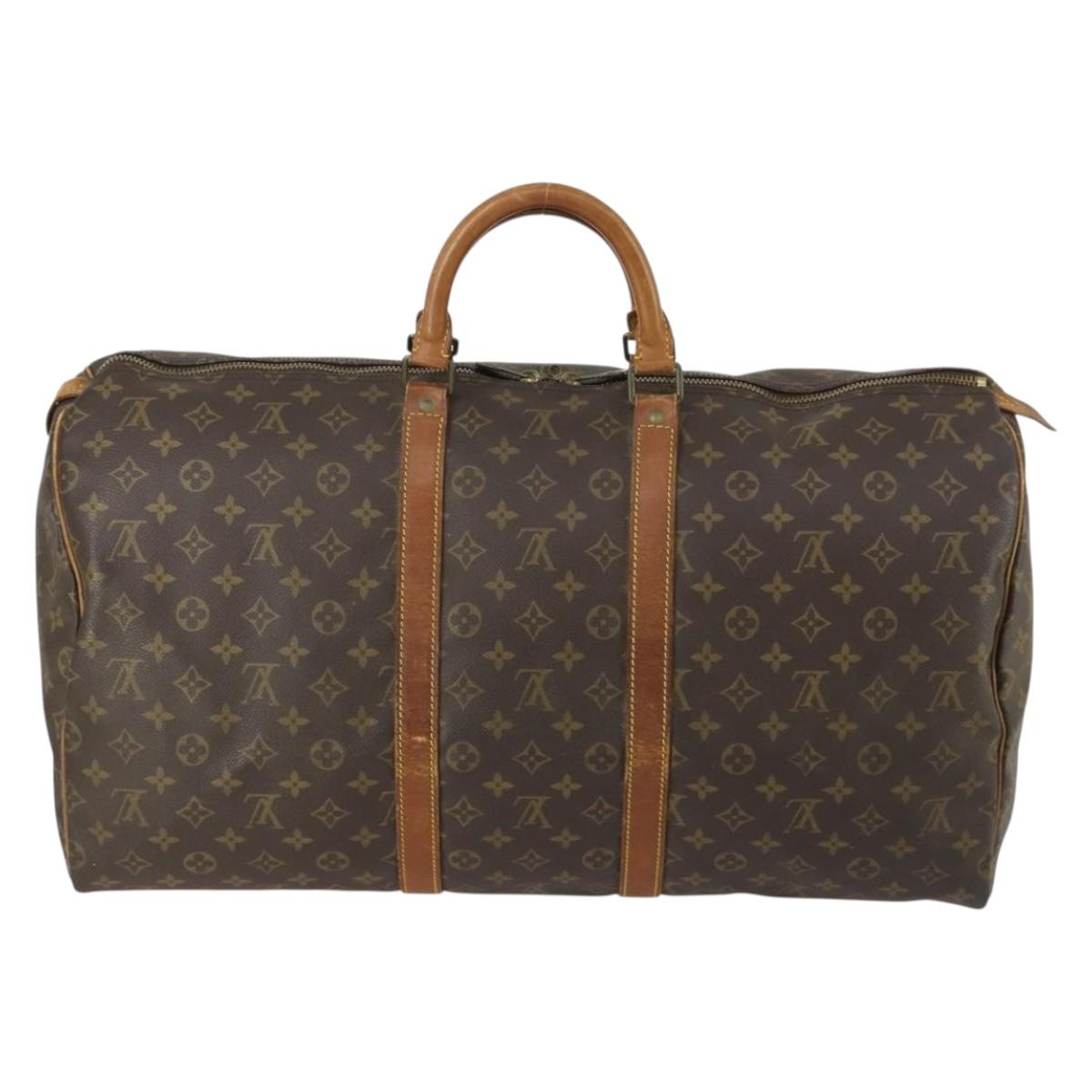 LOUIS VUITTON Monogram Keepall 55 Boston Bag M41424 LV Auth 161985