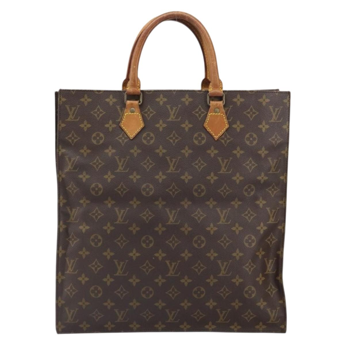 LOUIS VUITTON Monogram Sac Plat Hand Bag M51140 LV Auth 161995