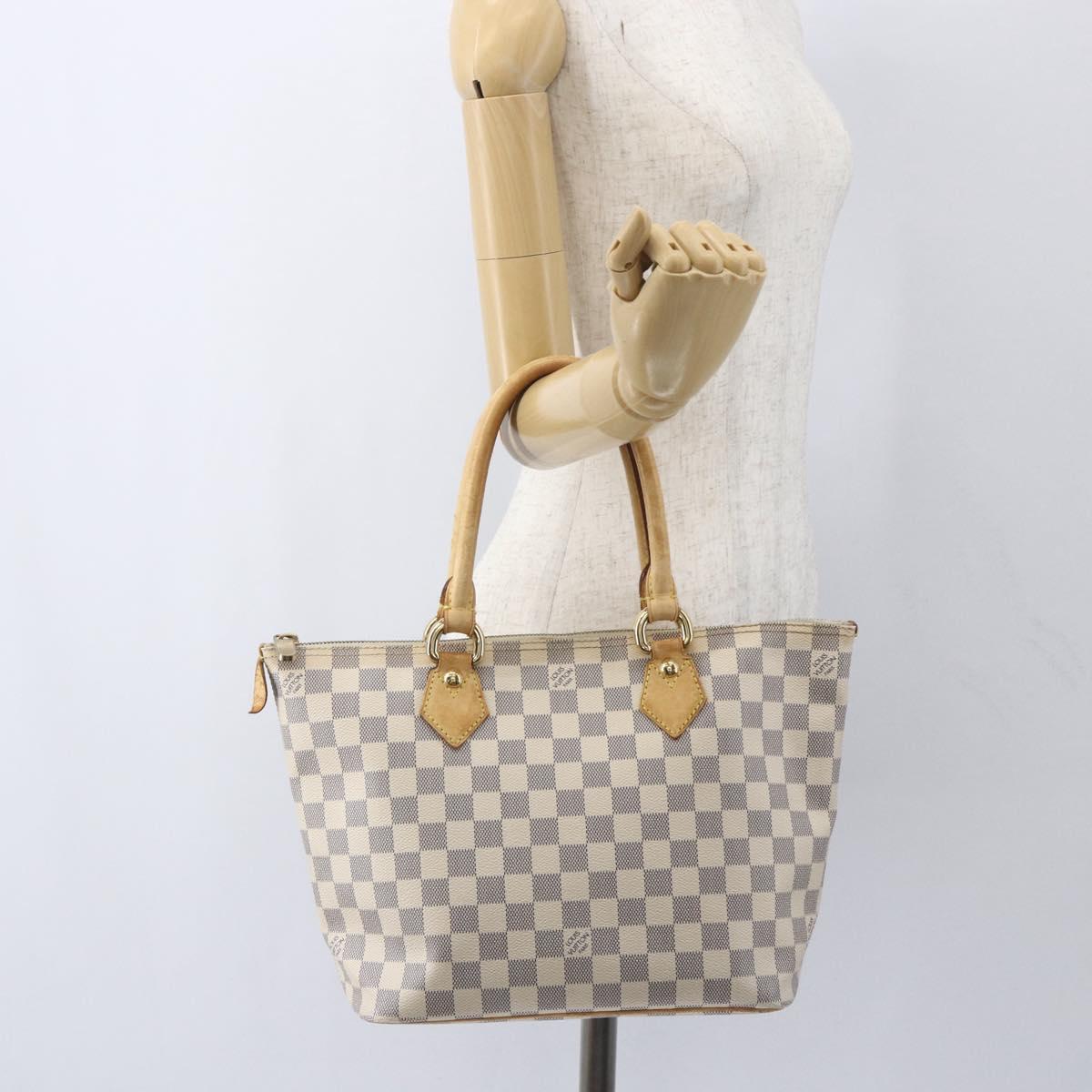 LOUIS VUITTON Damier Azur Saleya PM Tote Bag N51186 LV Auth 162007