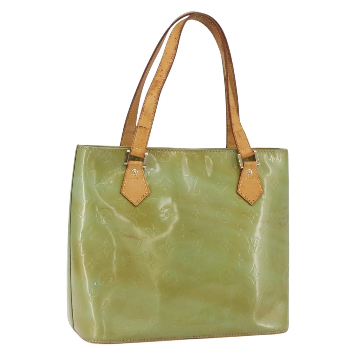 LOUIS VUITTON Monogram Vernis Houston Hand Bag Baby Blue M91005 LV Auth 162012