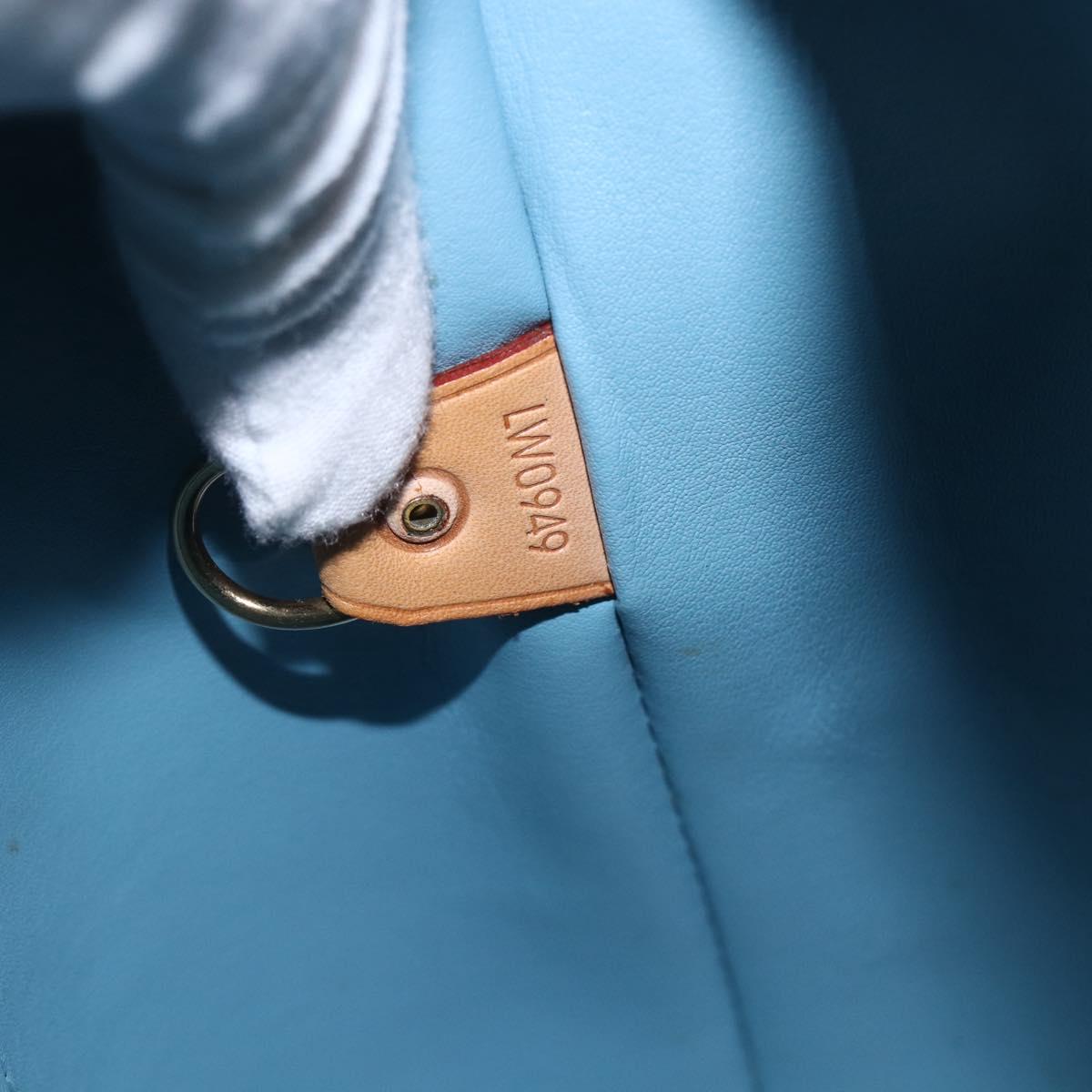 LOUIS VUITTON Monogram Vernis Houston Hand Bag Baby Blue M91005 LV Auth 162012