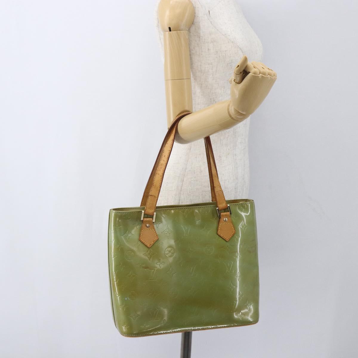 LOUIS VUITTON Monogram Vernis Houston Hand Bag Baby Blue M91005 LV Auth 162012