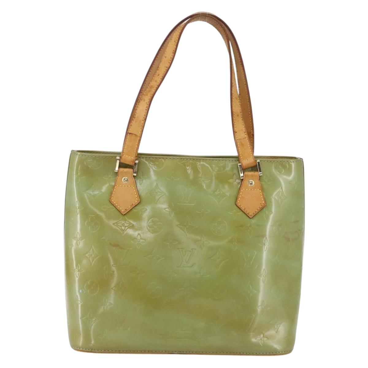 LOUIS VUITTON Monogram Vernis Houston Hand Bag Baby Blue M91005 LV Auth 162012