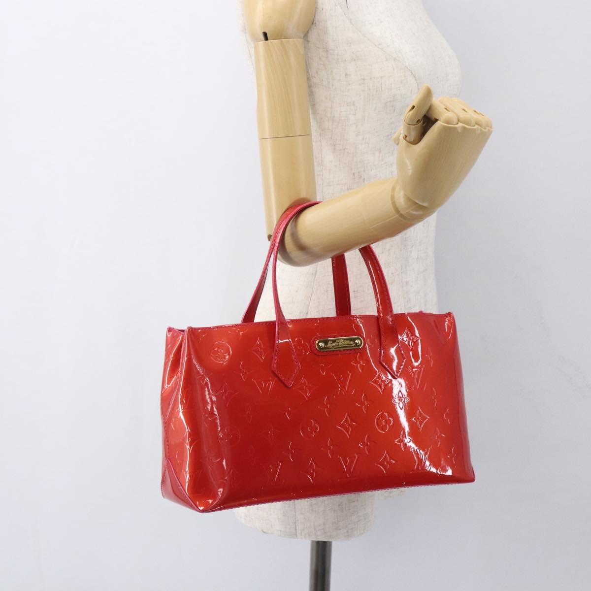 LOUIS VUITTON Monogram Vernis Wilshire Boulevard Bag Rose Pop M93643 Auth 162013