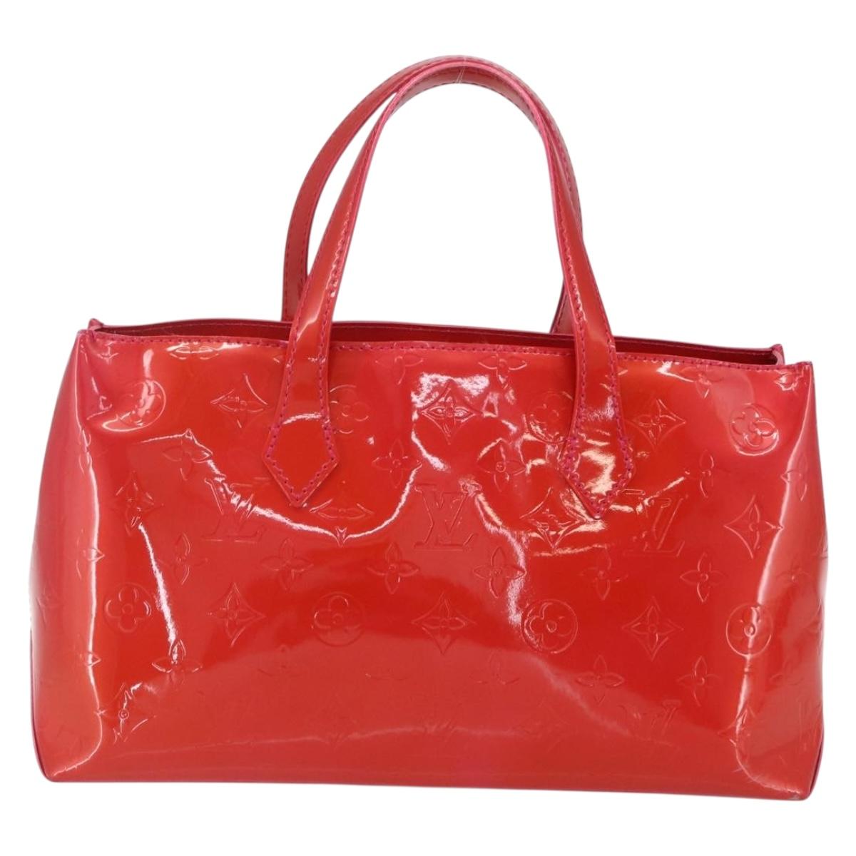 LOUIS VUITTON Monogram Vernis Wilshire Boulevard Bag Rose Pop M93643 Auth 162013