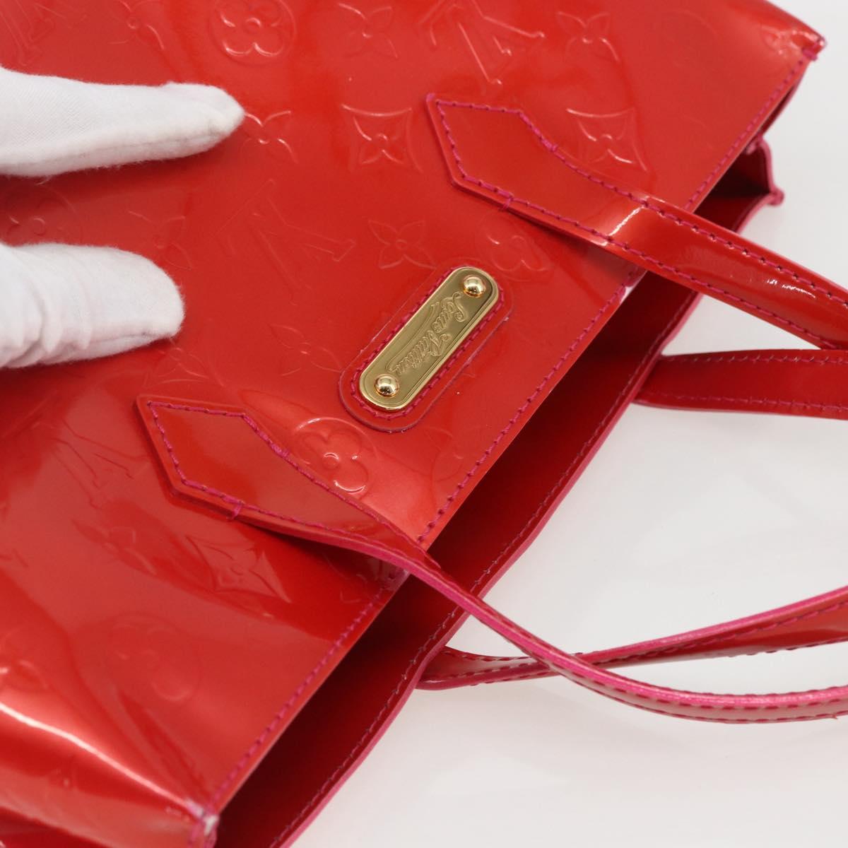 LOUIS VUITTON Monogram Vernis Wilshire Boulevard Bag Rose Pop M93643 Auth 162013