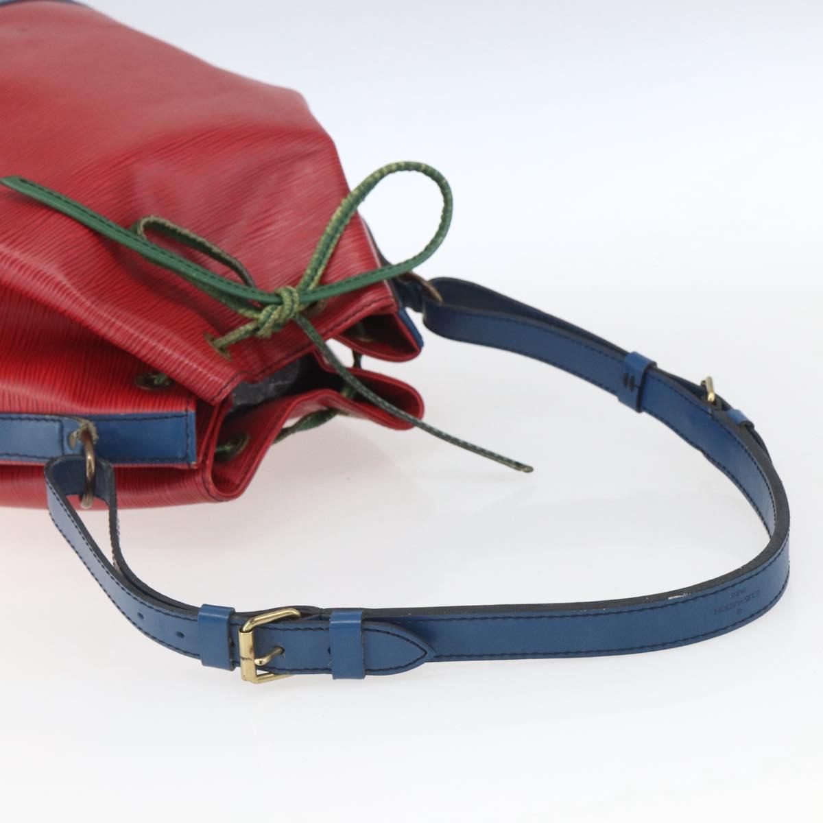 LOUIS VUITTON Epi Noe Shoulder Bag Tricolor Red Blue M44084 LV Auth 162018