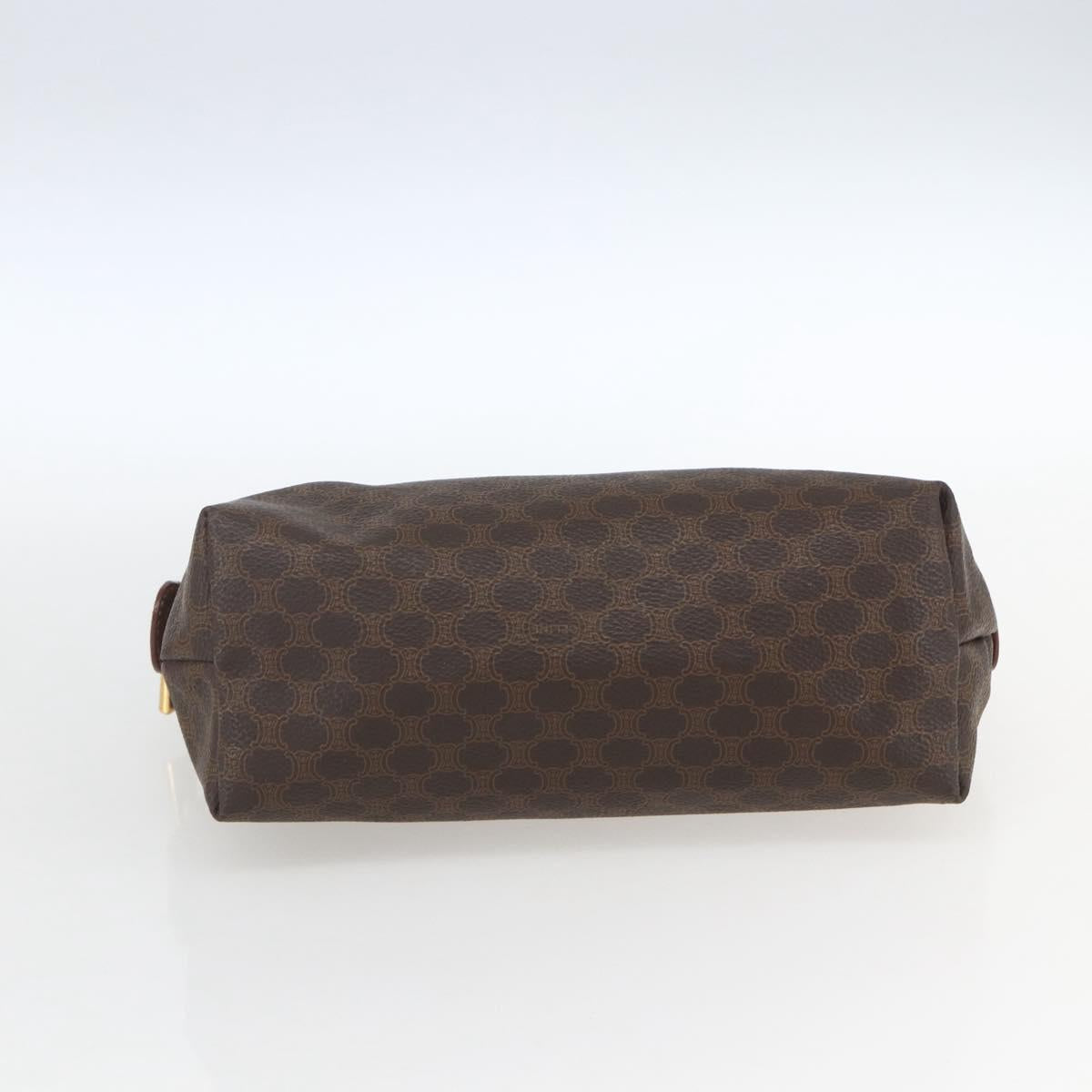 CELINE Macadam Canvas Clutch Bag PVC Leather Brown Gold Auth 162023