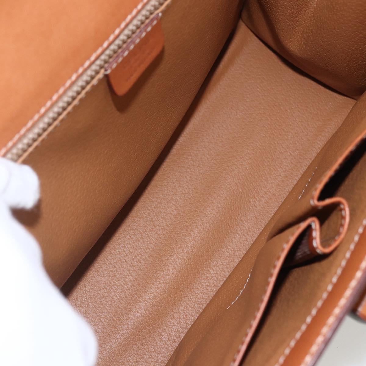 CELINE Macadam Canvas Hand Bag PVC Beige Gold Auth 162029