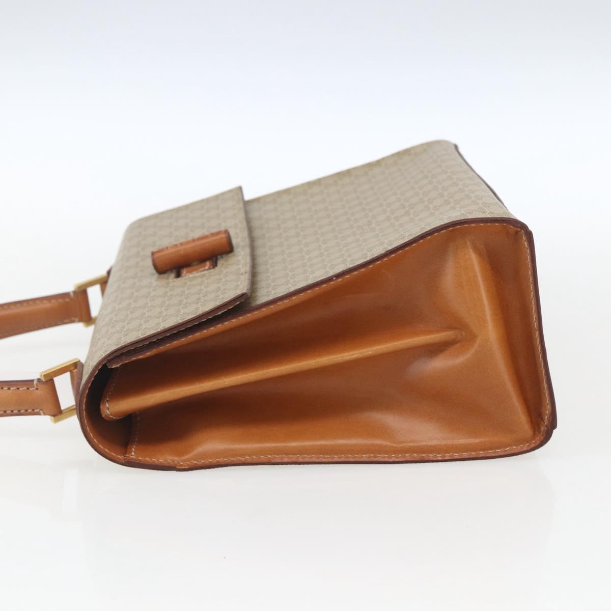CELINE Macadam Canvas Hand Bag PVC Beige Gold Auth 162029