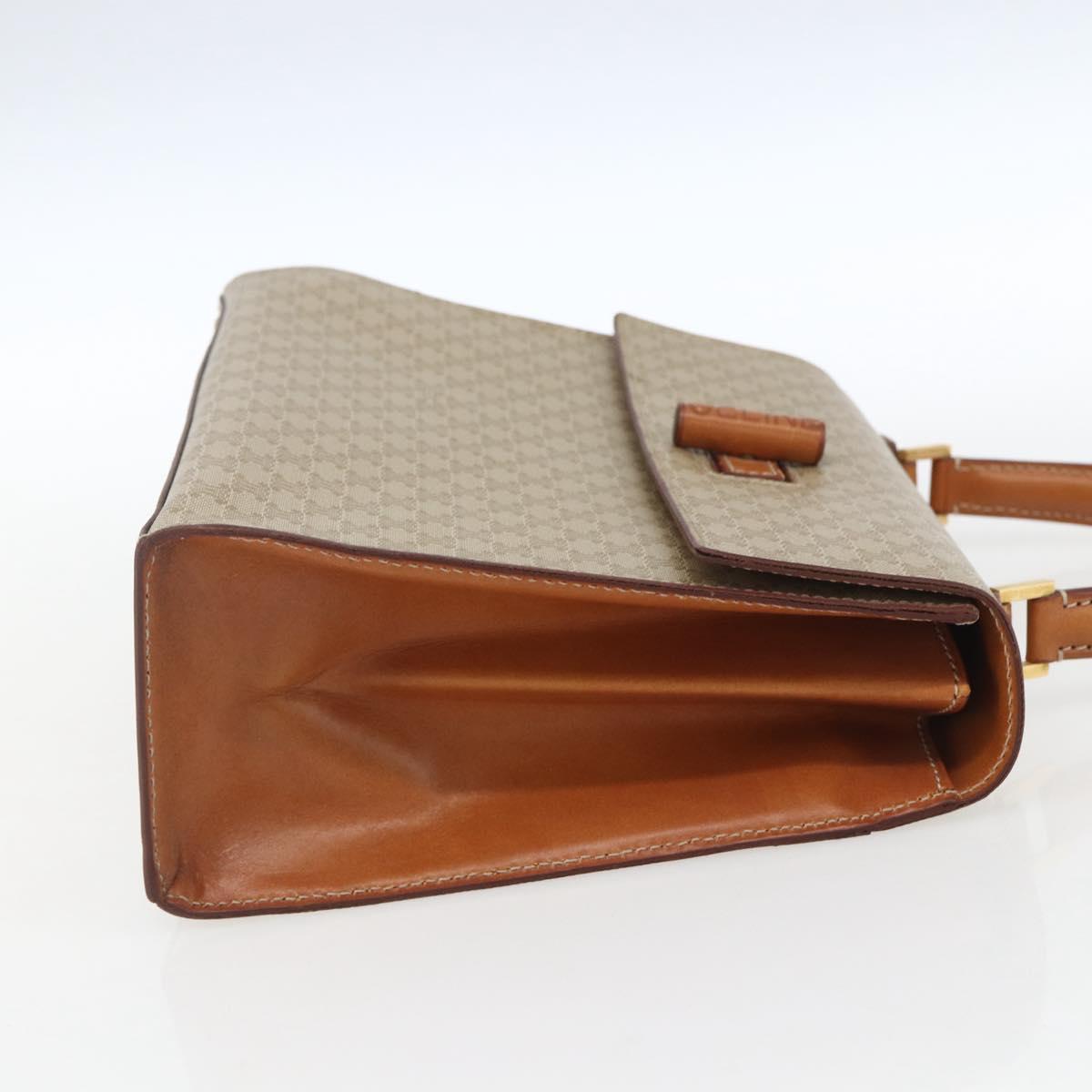 CELINE Macadam Canvas Hand Bag PVC Beige Gold Auth 162029