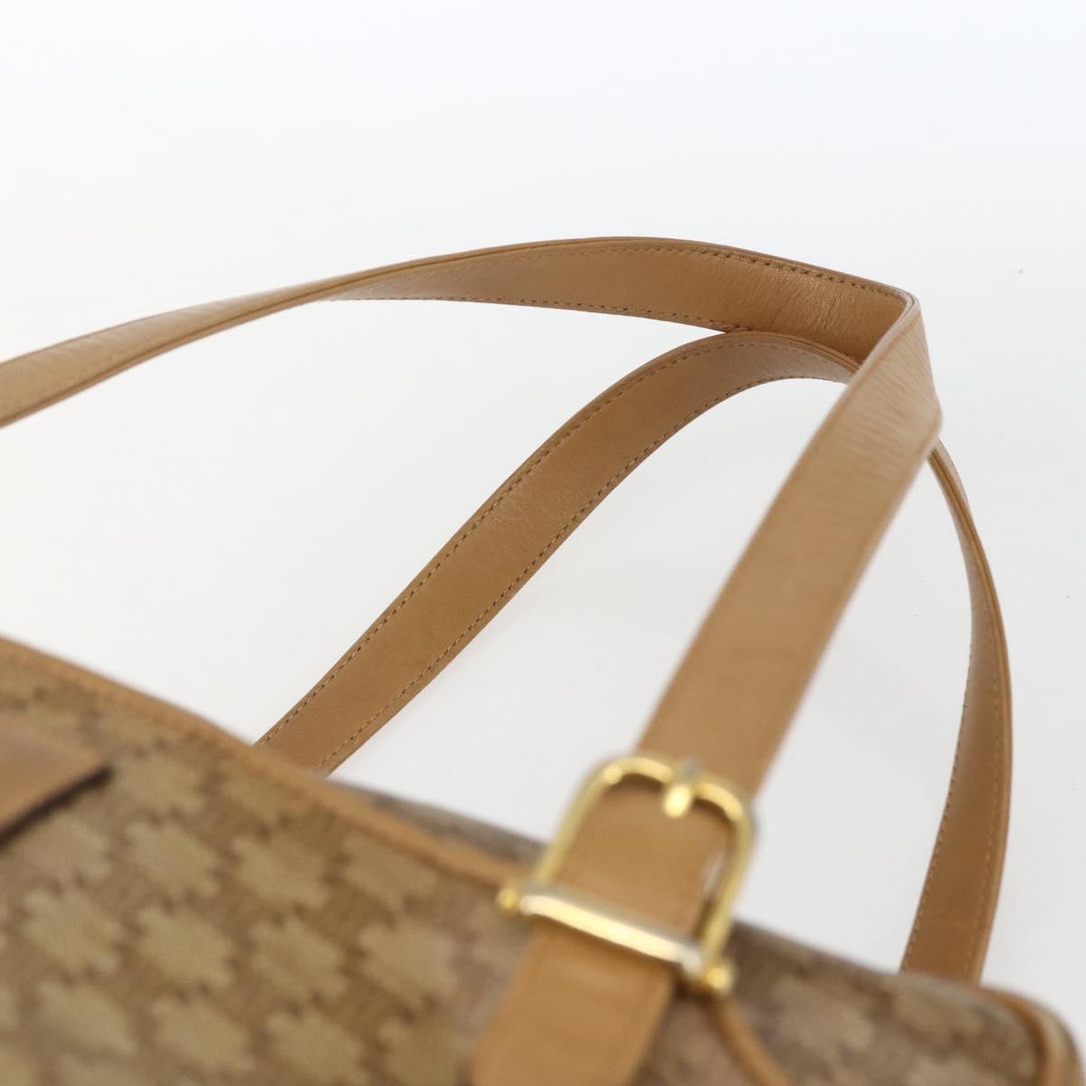 CELINE Macadam Canvas Hand Bag PVC Beige Gold Auth 162030