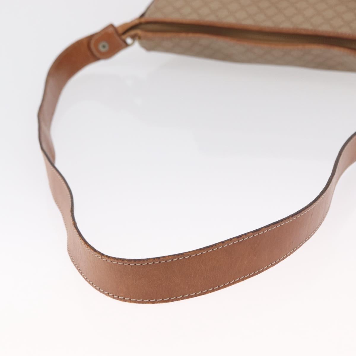 CELINE Macadam Canvas Shoulder Bag PVC Beige Gold Auth 162032