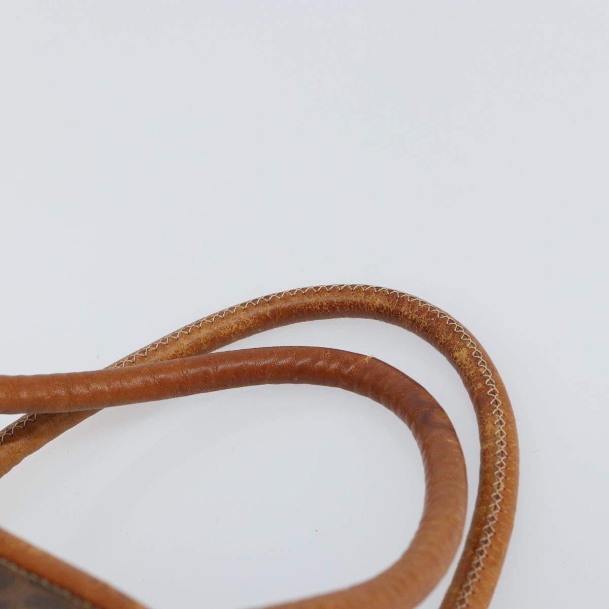 CELINE Macadam Canvas Tote Bag PVC Leather Brown Gold Auth 162039