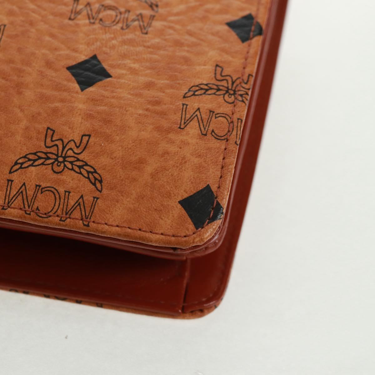 MCM Vicetos Logogram Business Bag PVC Leather Brown Gold Auth 162044