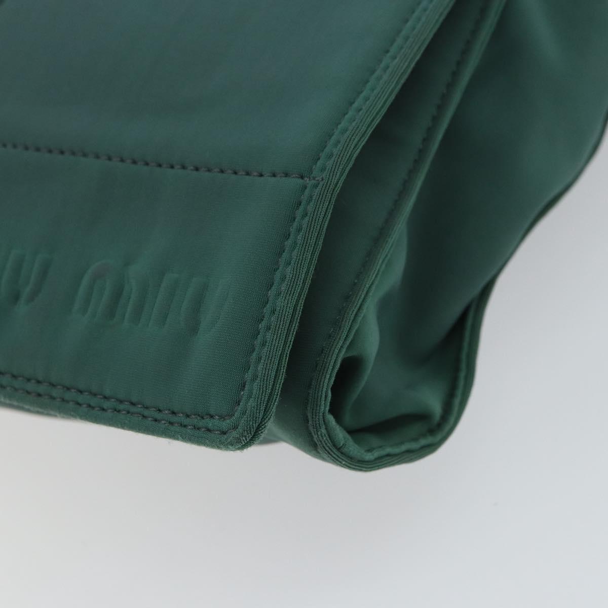 Miu Miu Shoulder Bag Nylon Green Silver Auth 162047