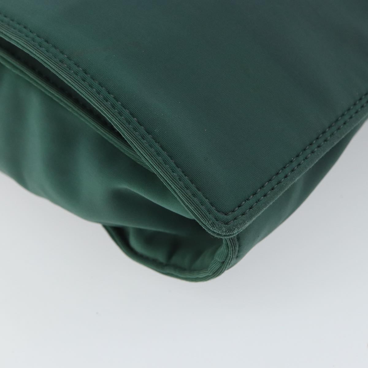 Miu Miu Shoulder Bag Nylon Green Silver Auth 162047