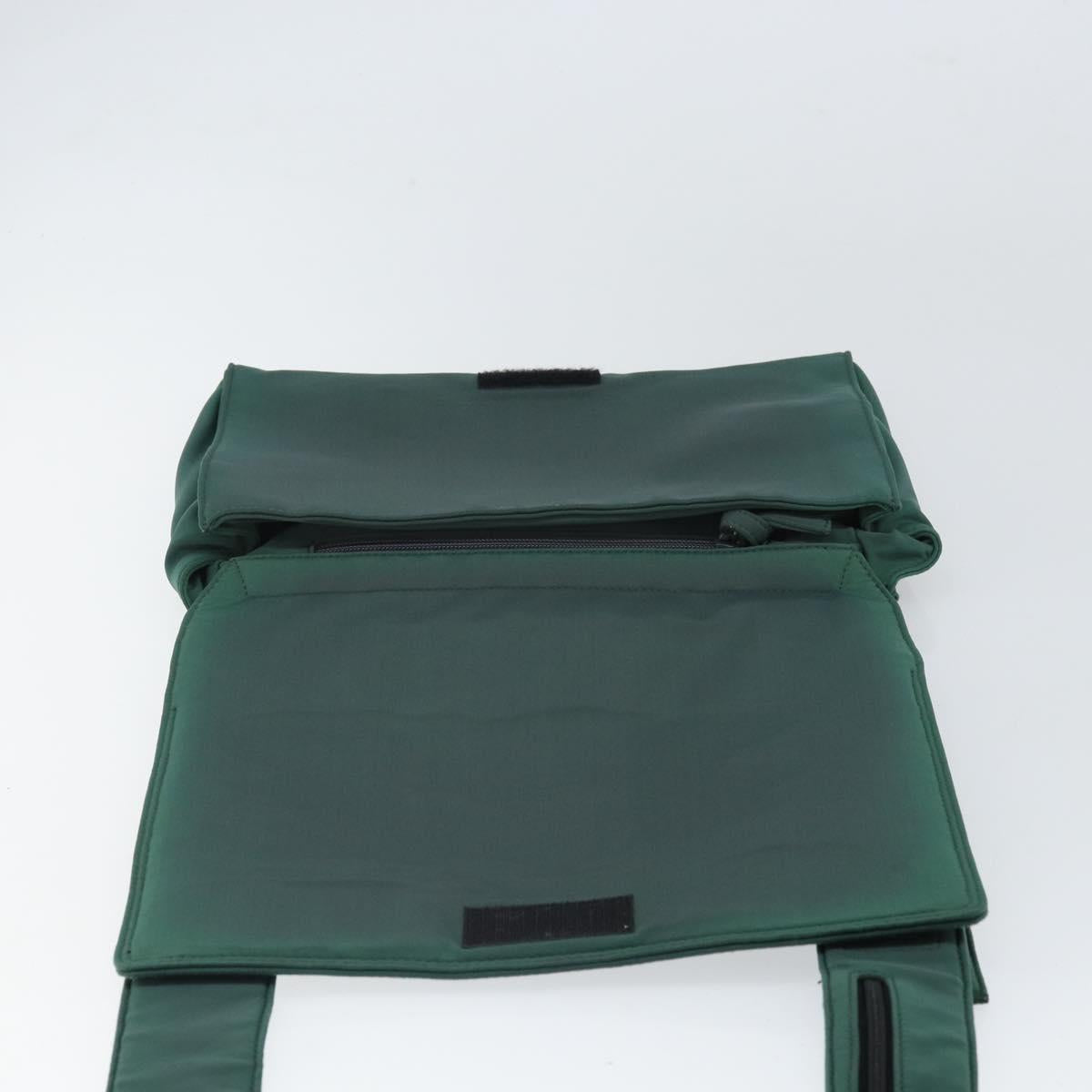 Miu Miu Shoulder Bag Nylon Green Silver Auth 162047