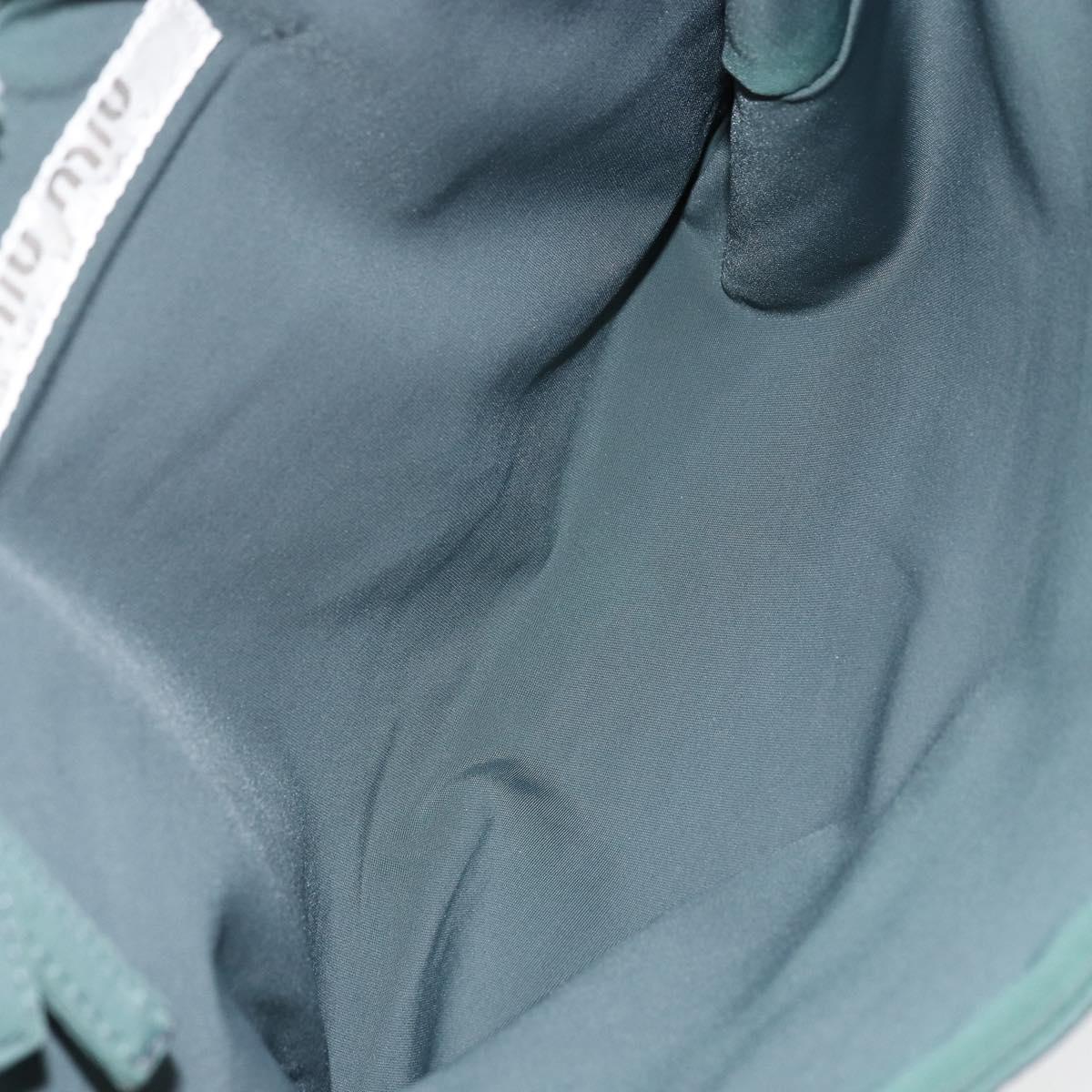 Miu Miu Shoulder Bag Nylon Green Silver Auth 162047