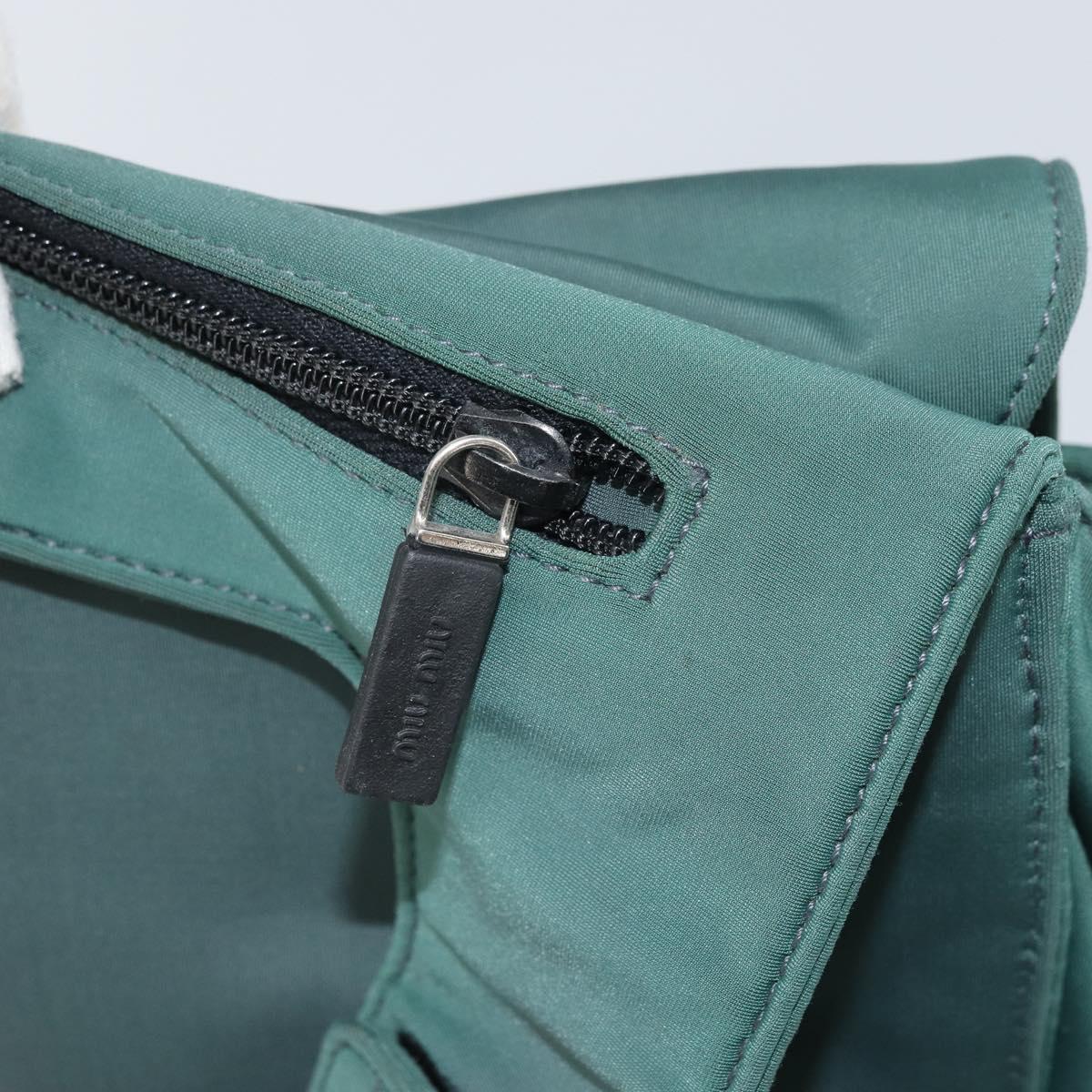 Miu Miu Shoulder Bag Nylon Green Silver Auth 162047