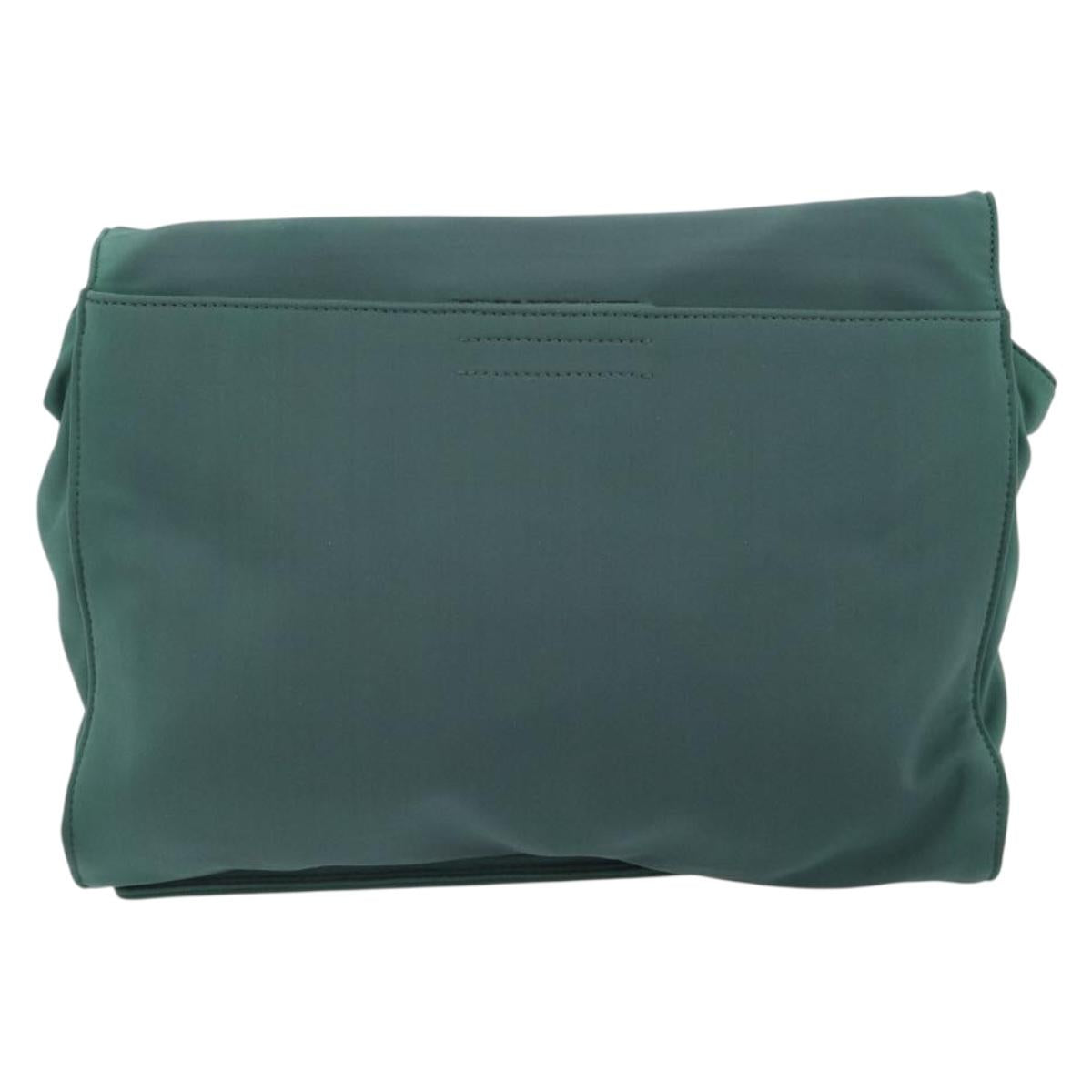 Miu Miu Shoulder Bag Nylon Green Silver Auth 162047