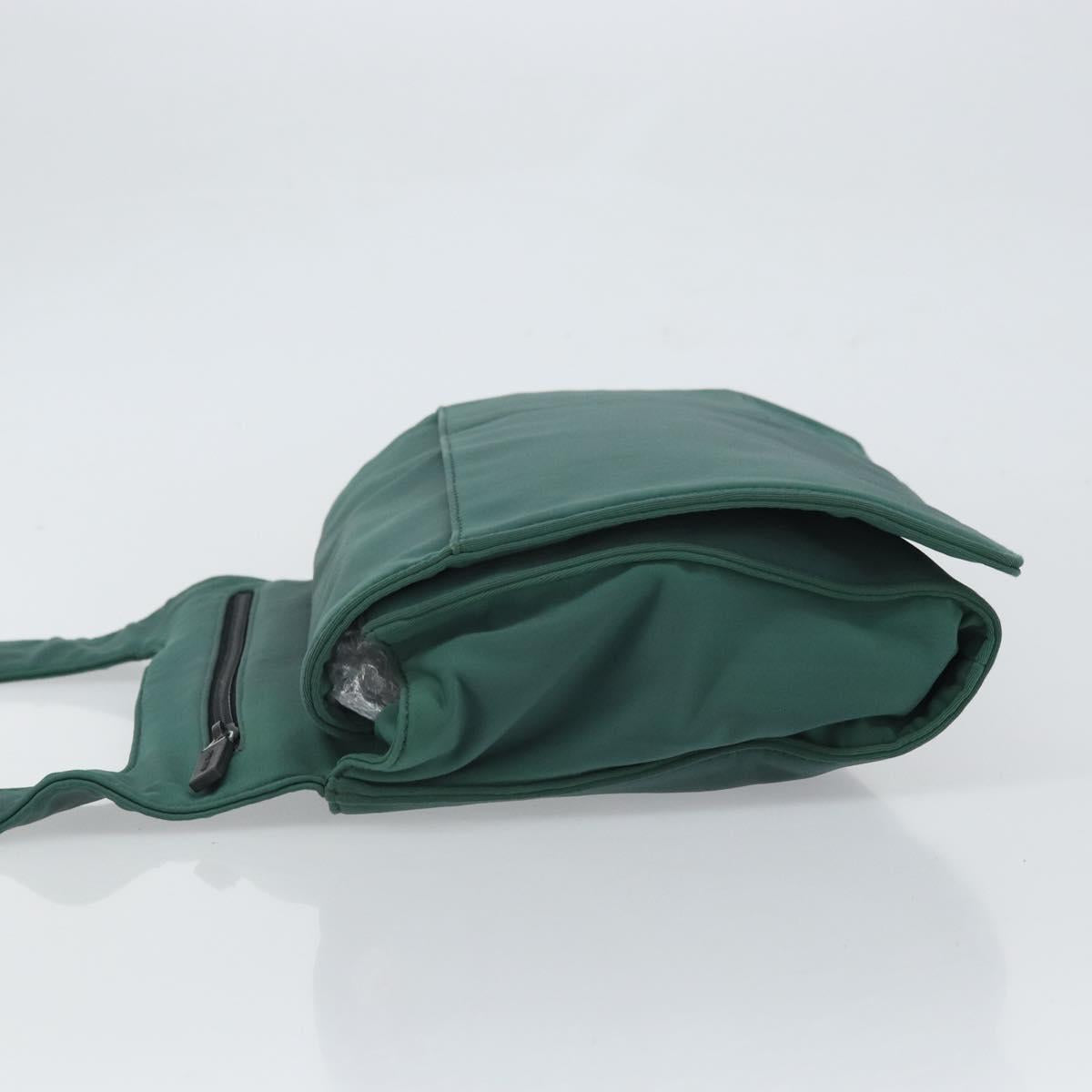 Miu Miu Shoulder Bag Nylon Green Silver Auth 162047