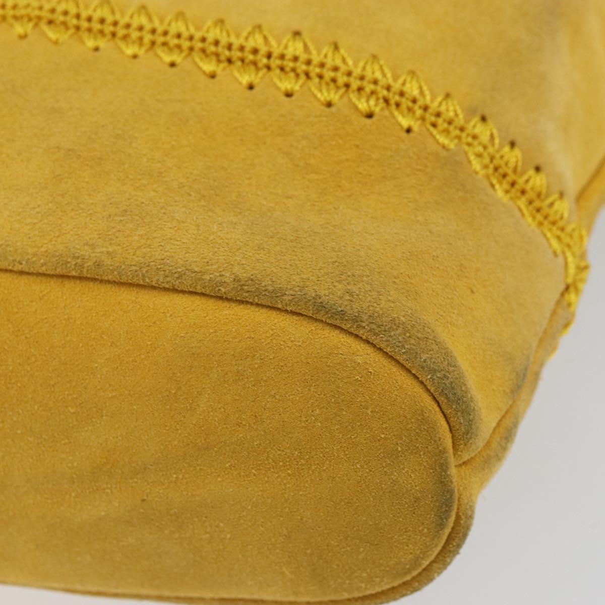 BOTTEGA VENETA Tote Bag Tote Bag Suede Yellow Silver Auth 162049