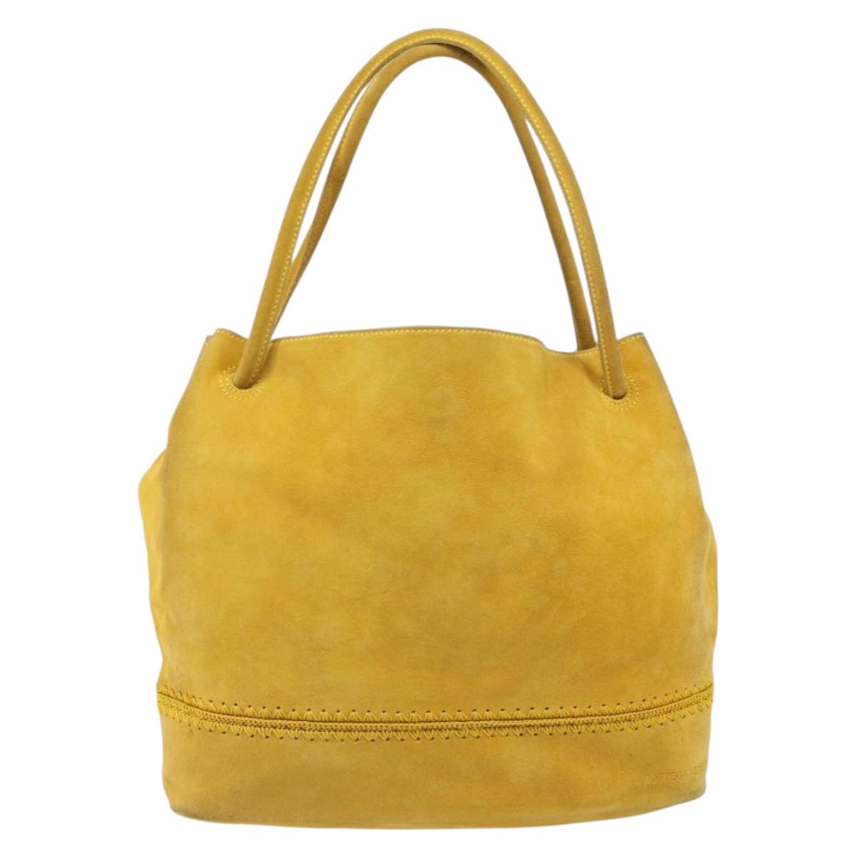 BOTTEGA VENETA Tote Bag Tote Bag Suede Yellow Silver Auth 162049
