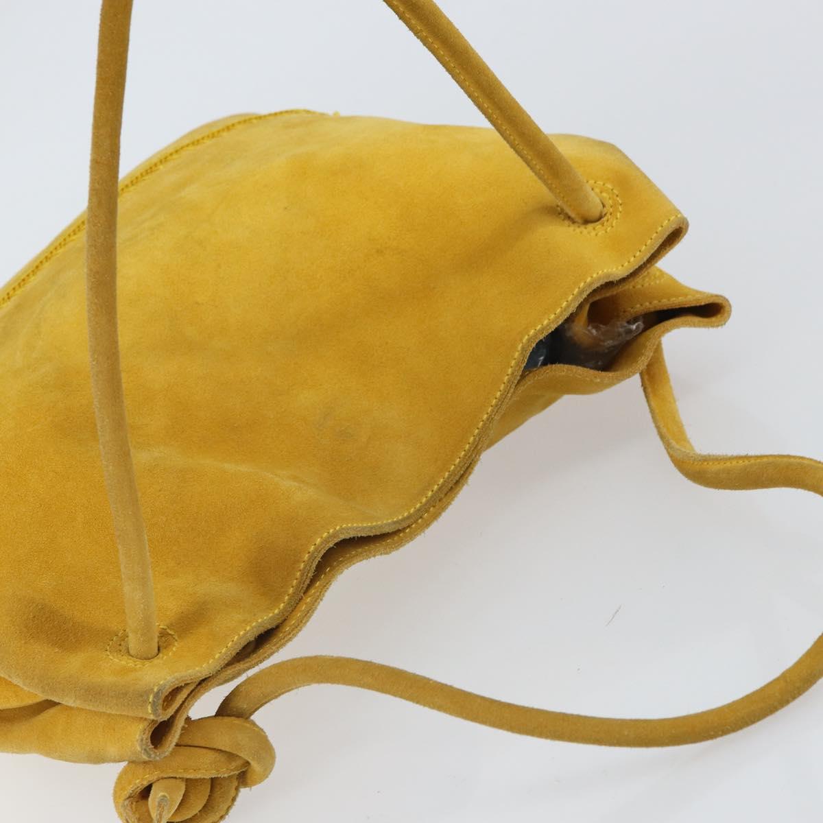 BOTTEGA VENETA Tote Bag Tote Bag Suede Yellow Silver Auth 162049