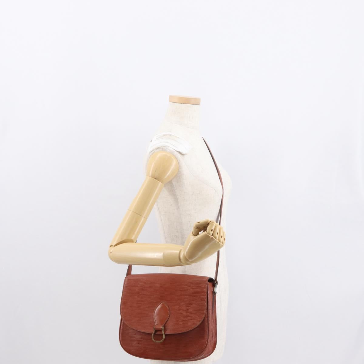LOUIS VUITTON Epi Saint Cloud GM Shoulder Bag Brown M52193 LV Auth 162052