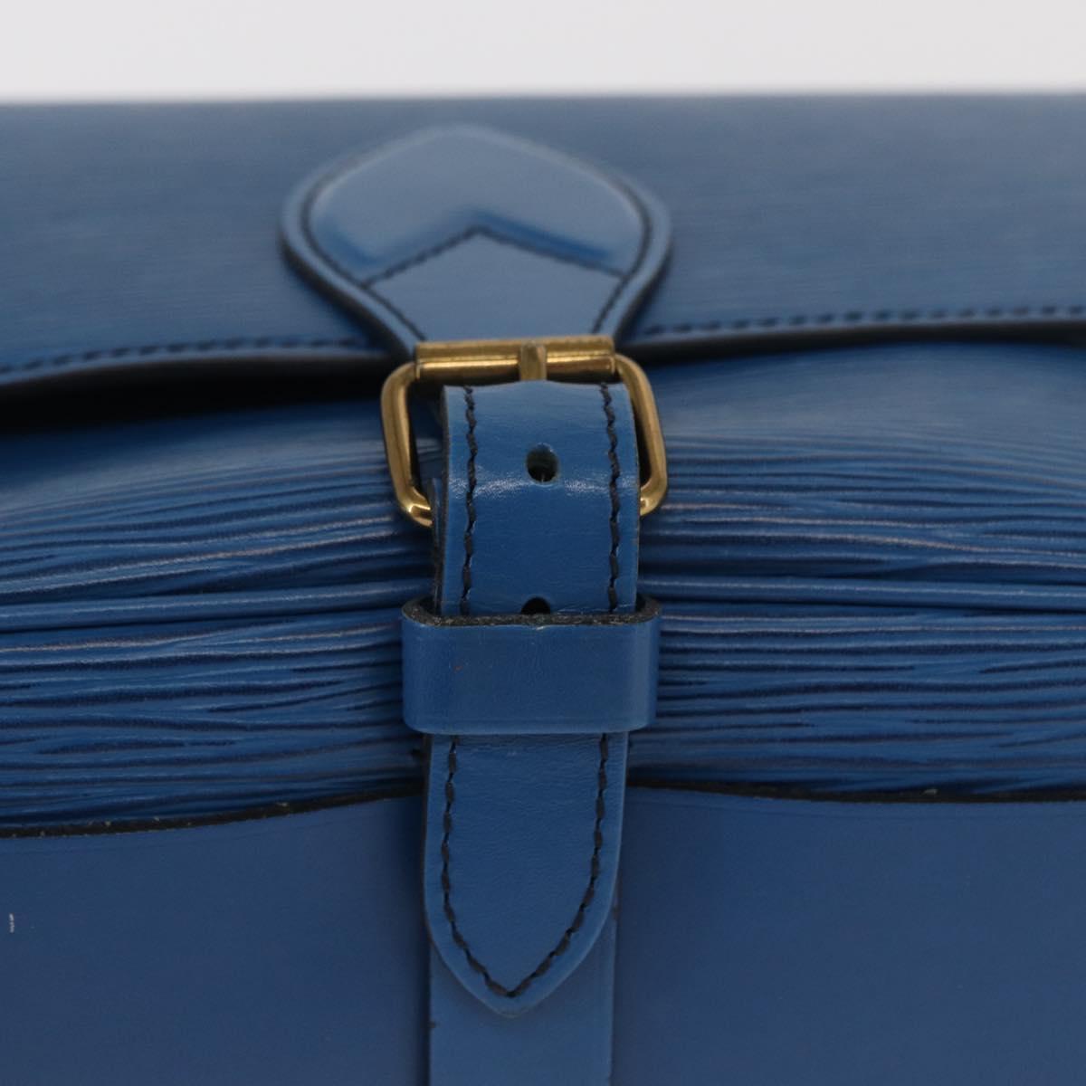 LOUIS VUITTON Epi Cartouchiere MM Shoulder Bag Blue M52245 LV Auth 162054
