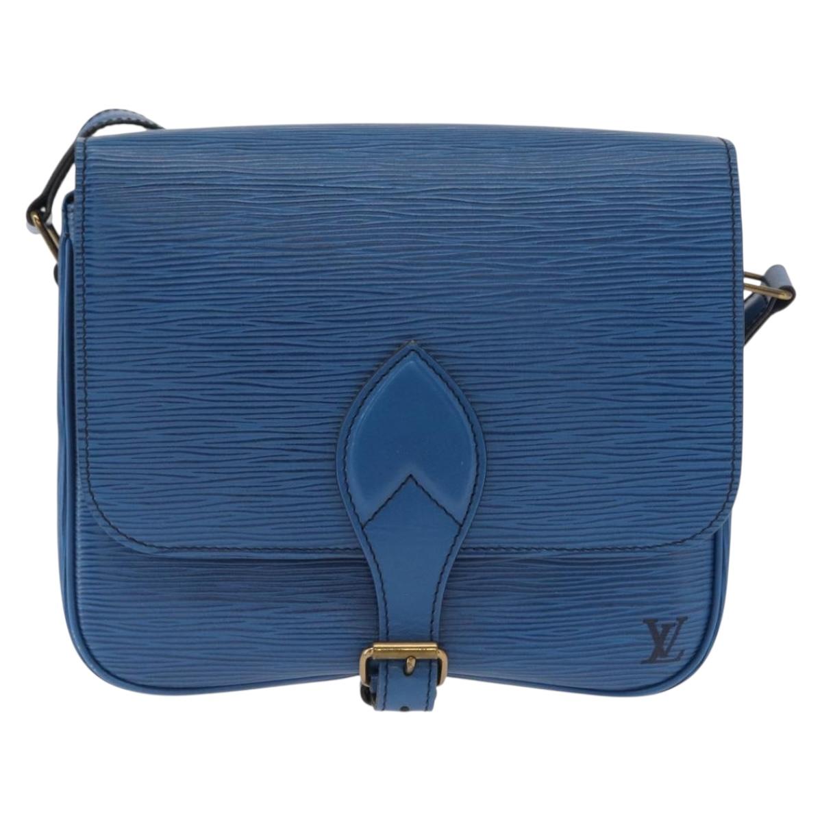 LOUIS VUITTON Epi Cartouchiere MM Shoulder Bag Blue M52245 LV Auth 162054