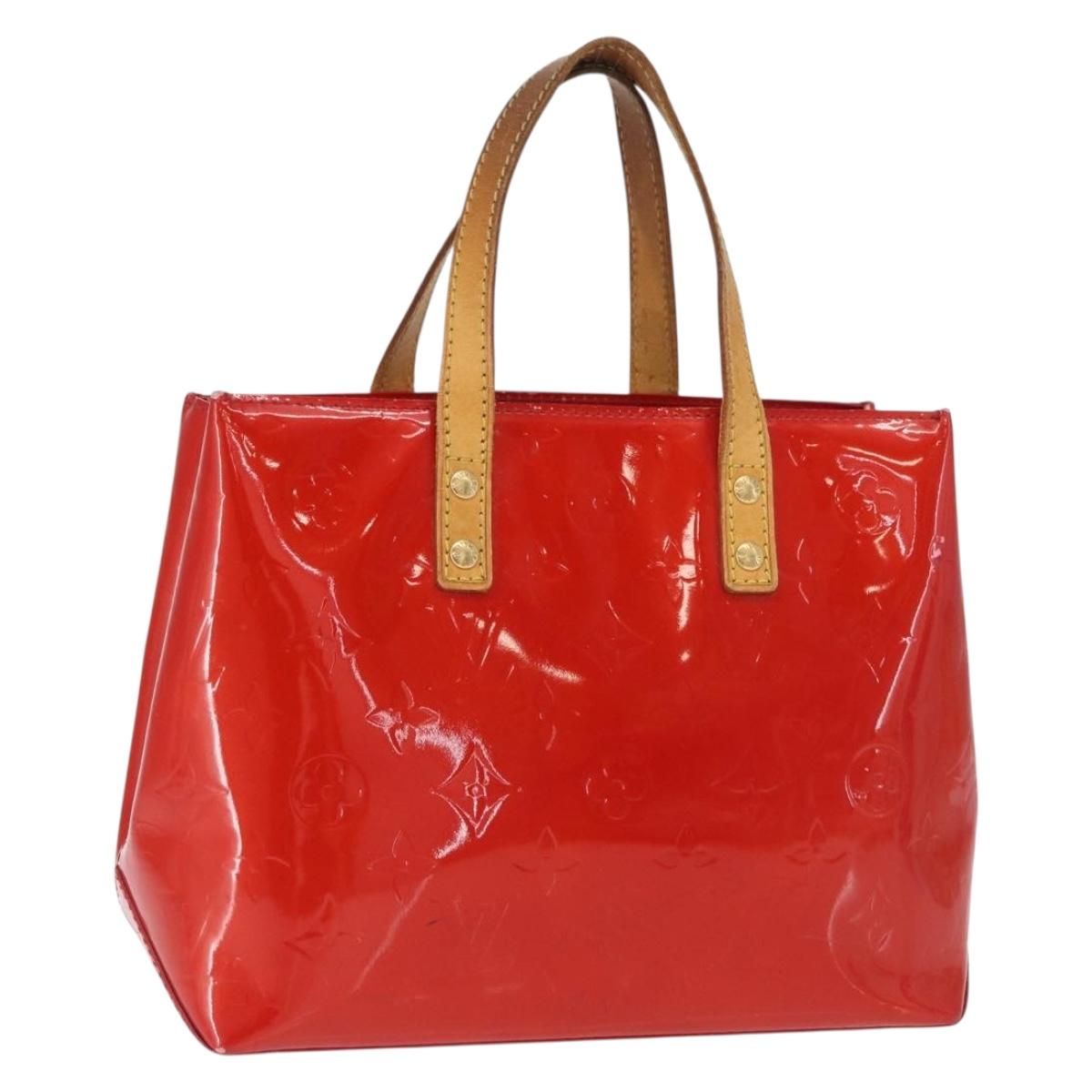 LOUIS VUITTON Monogram Vernis Reade PM Hand Bag Red Rouge M91088 LV Auth 162074