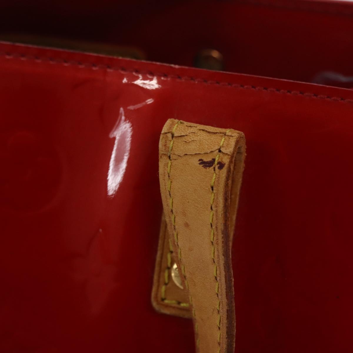 LOUIS VUITTON Monogram Vernis Reade PM Hand Bag Red Rouge M91088 LV Auth 162074